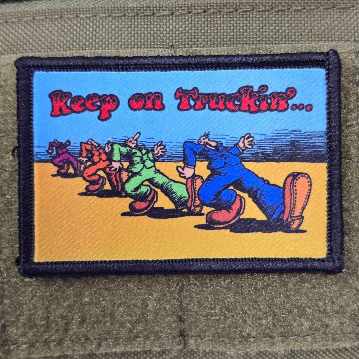Keep On Truckin Patch Moral Tactical Meme Military Army USA Flag Hook & Loop 3x2 Keep On Truckin Patch Moral Tactical Meme Military Army USA Flag Hook & Loop 3x2