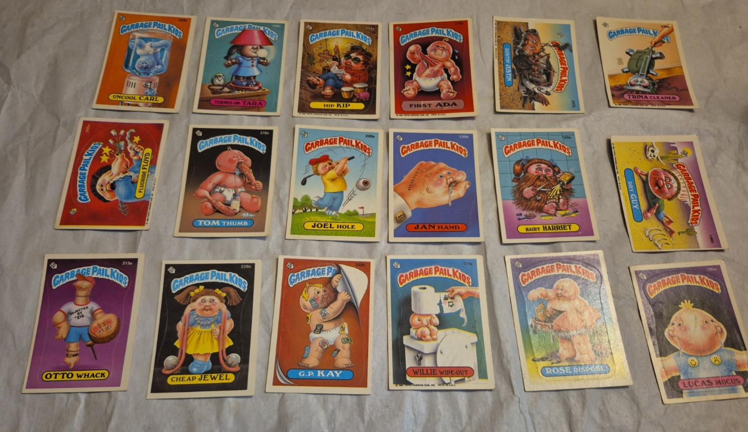 Lot of 18 Vintage 1986 Garbage Pail Kids Topps Trading Cards Lot of 18 Vintage 1986 Garbage Pail Kids Topps Trading Cards