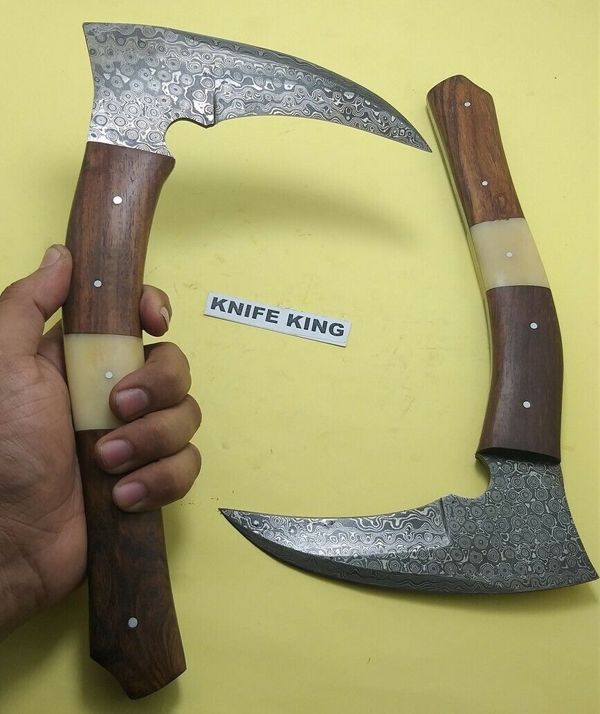 Custom made Hand Crafted Knife king's Damascus Steel Sickle (Black Widow)