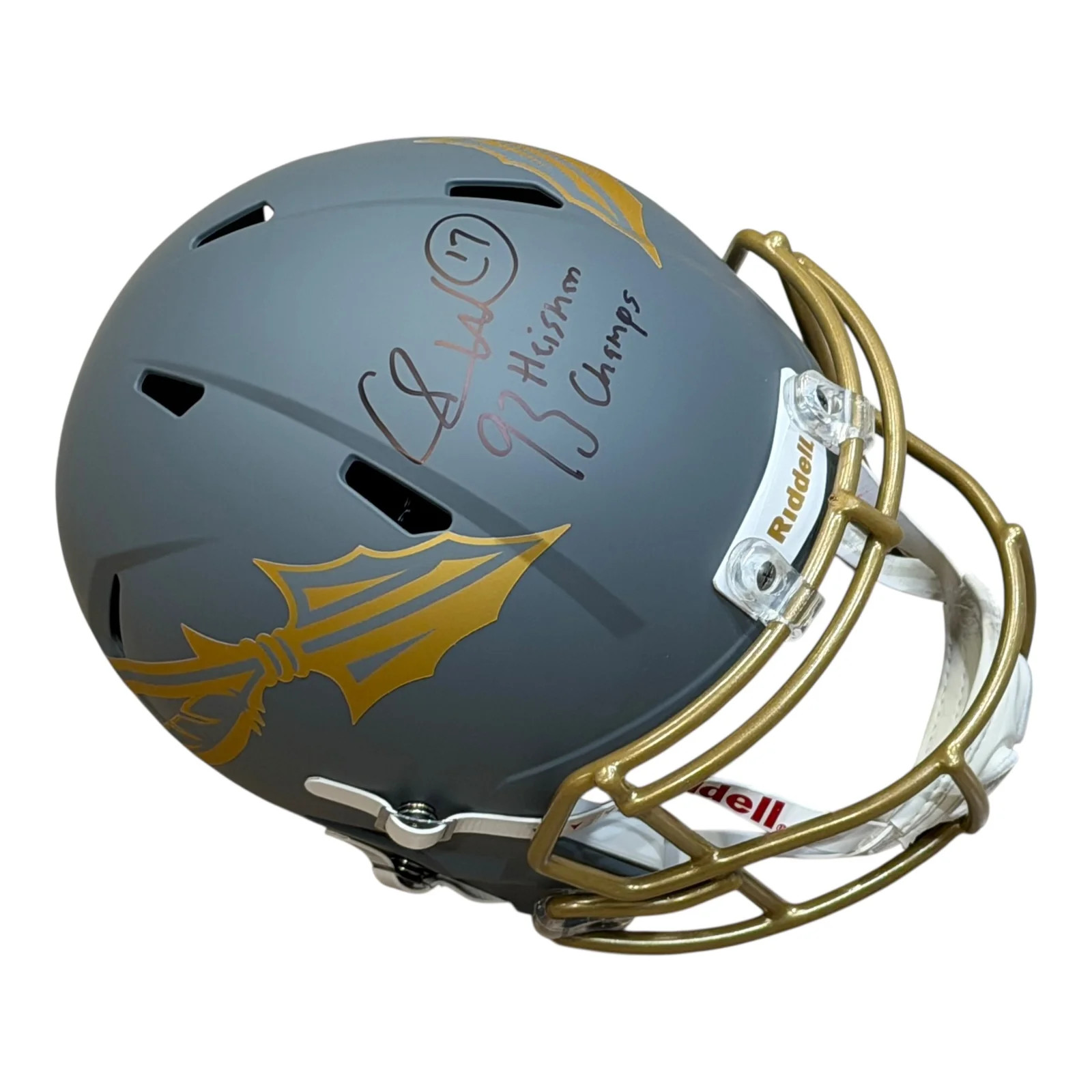Charlie Ward Autographed Florida State FSU Seminoles (SLATE) Deluxe Full-Size Re