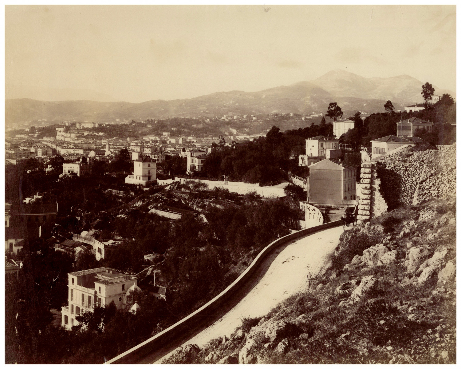 France, Nice, La route de Villefranche Original vintage print print print print d'ep France, Nice, La route de Villefranche Original vintage print print print print d'ep