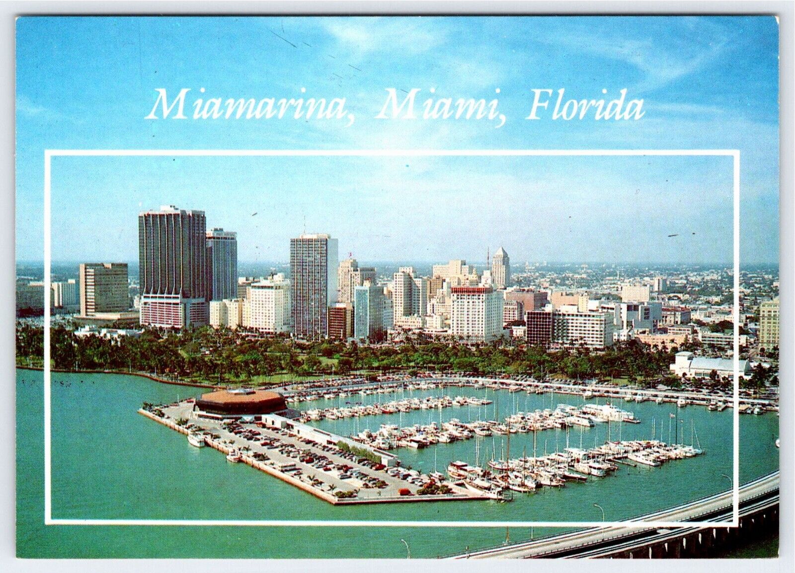 Aerial View of Miamarina Miami Florida Unused Vintage 4x6 Postcard AF66-TS