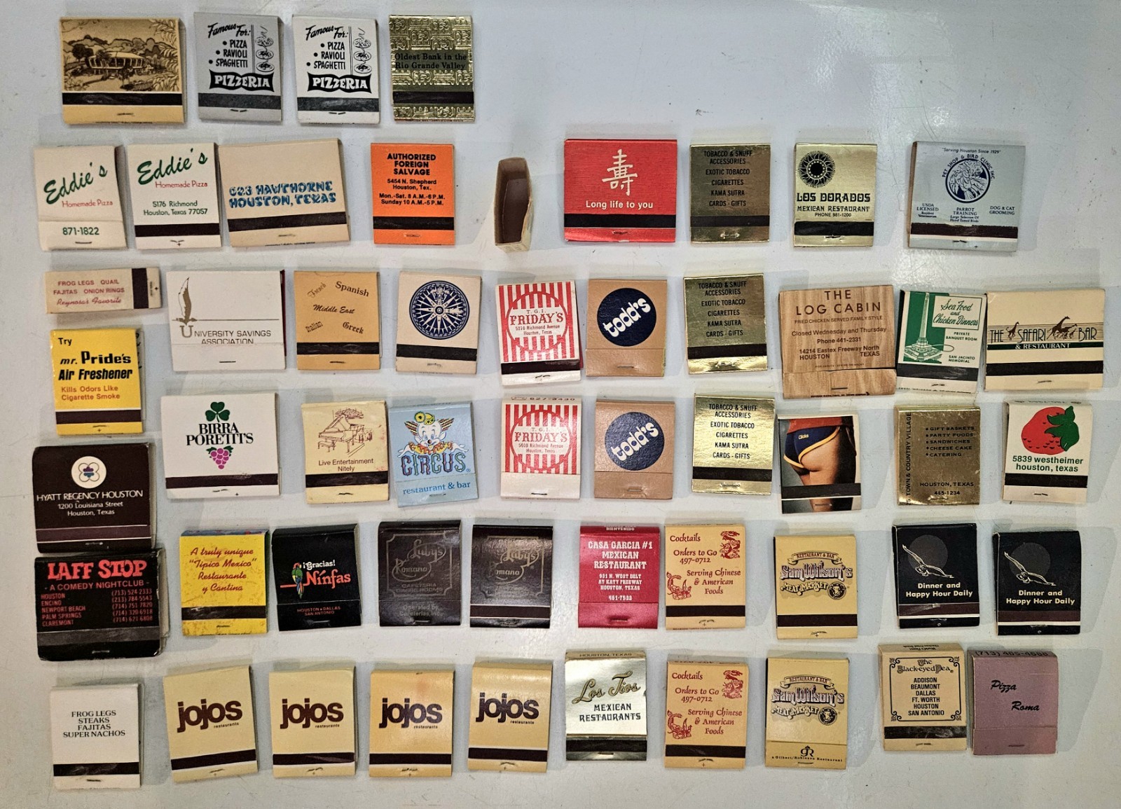 Lot Of 50 Plus Vintage Houston Texas Match Books From The Late 70s Early 80s Lot Of 50 Plus Vintage Houston Texas Match Books From The Late 70s Early 80s