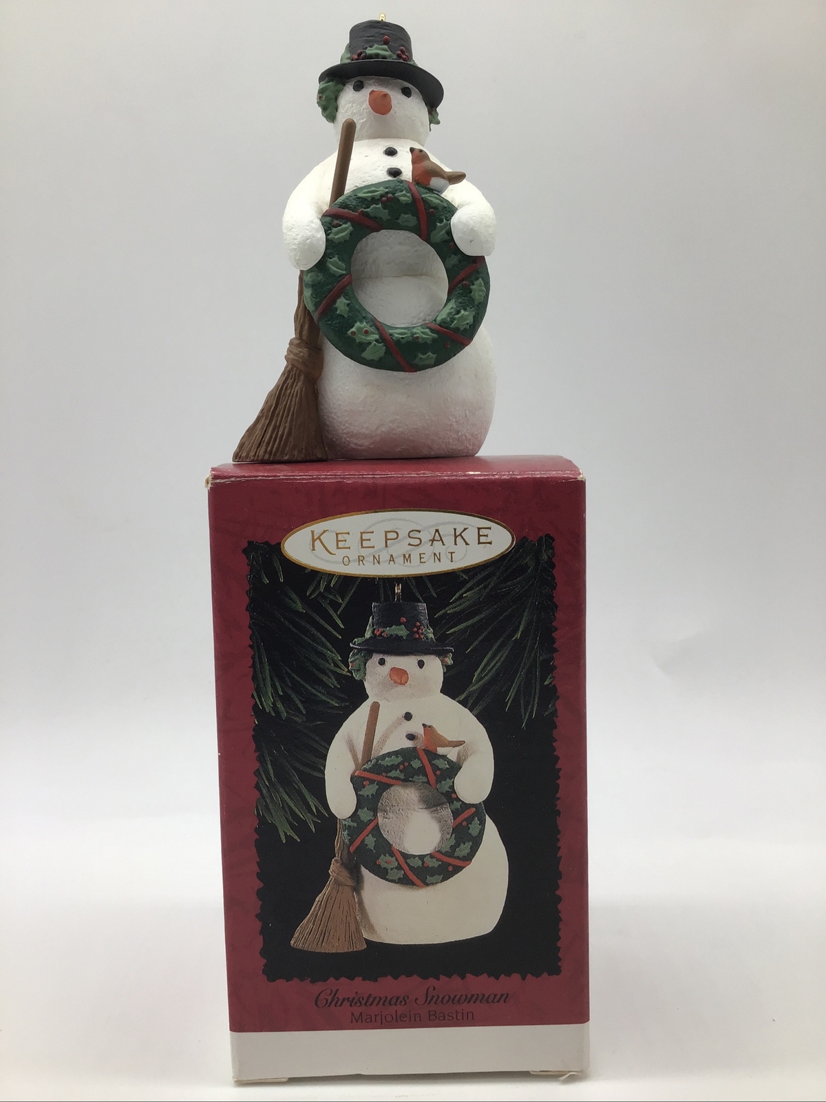 Vintage Hallmark Christmas Snowman Keepsake Ornament Marjolein Bastin w/Box 1996