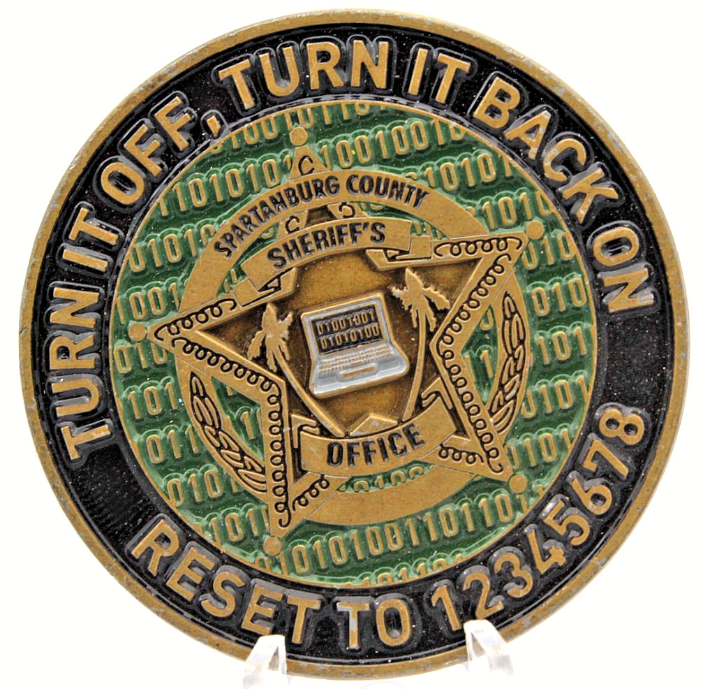 Spartanburg County Sheriff’s Office IT Challenge Coin 2in