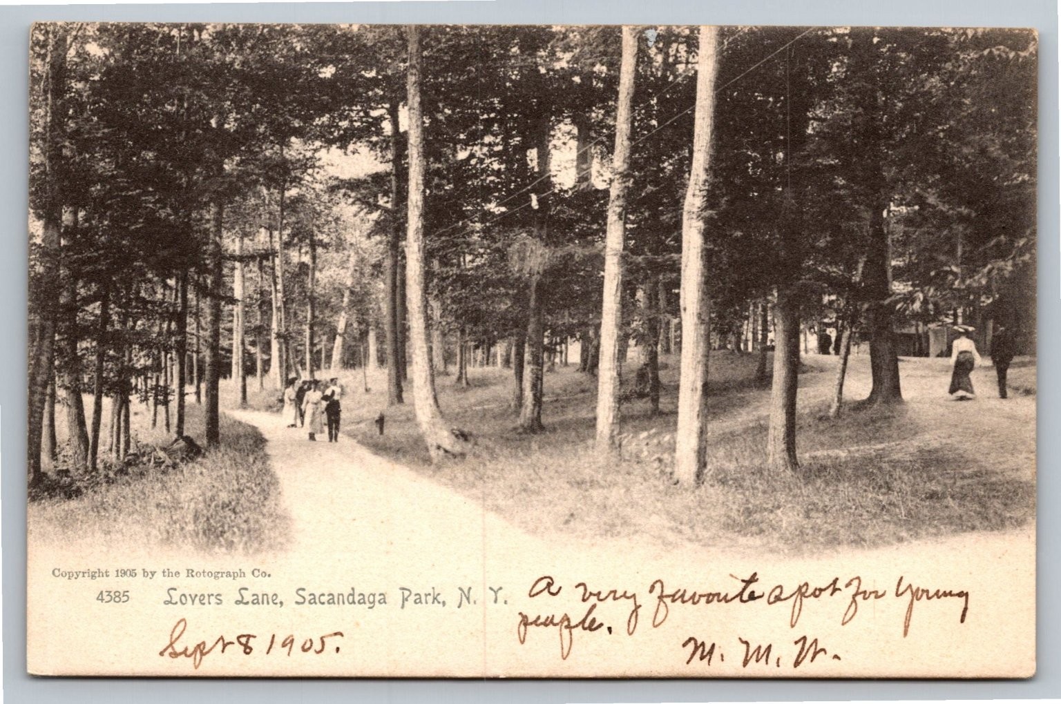 1905 Lovers Lane Sacandaga Park NY Real Photo Postcard Rppc 1905 Lovers Lane Sacandaga Park NY Real Photo Postcard Rppc