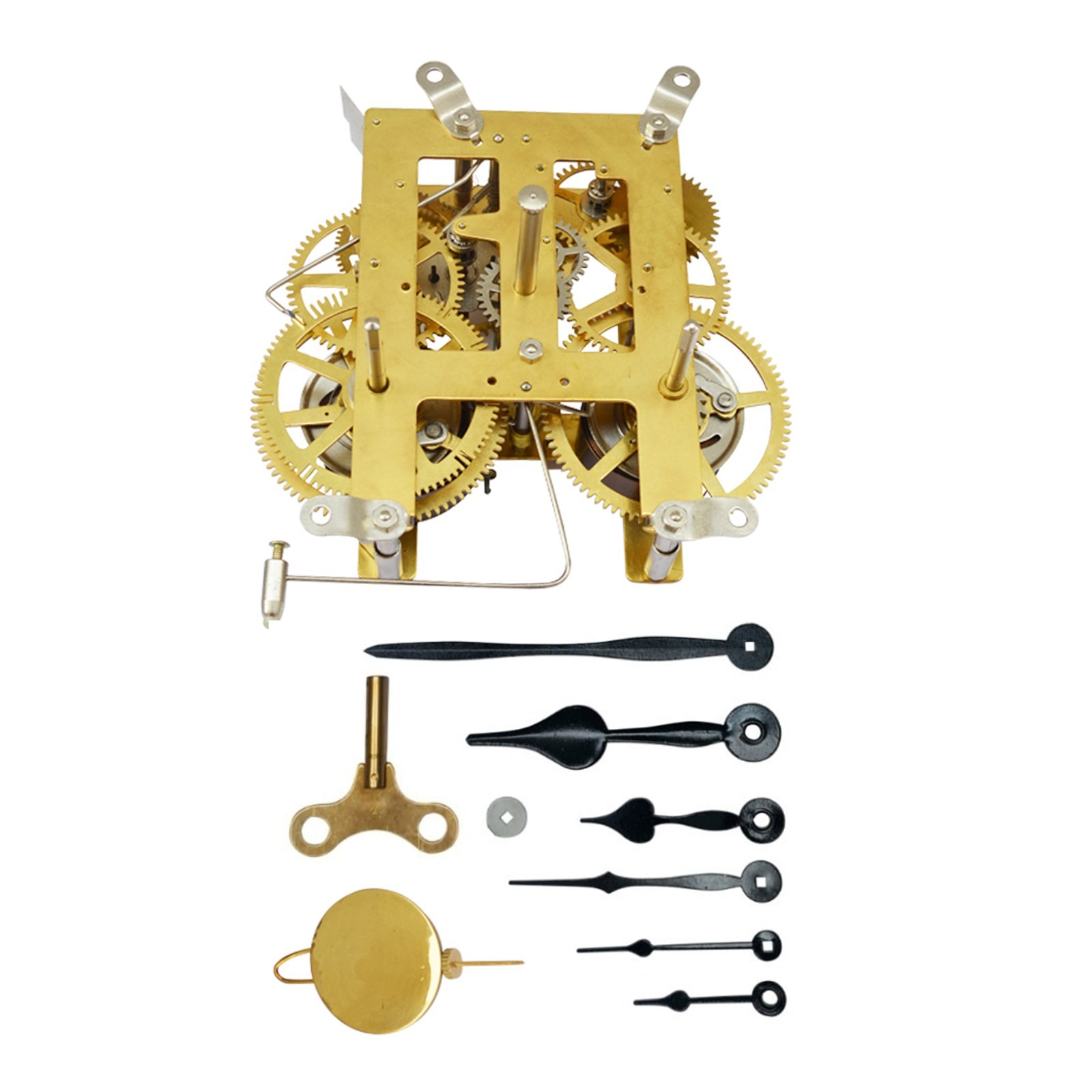Mechanical Clock Movement Set 8 Days - Manual Wind For Mantle Clocks 4.1/2 Mechanical Clock Movement Set 8 Days - Manual Wind For Mantle Clocks 4.1/2