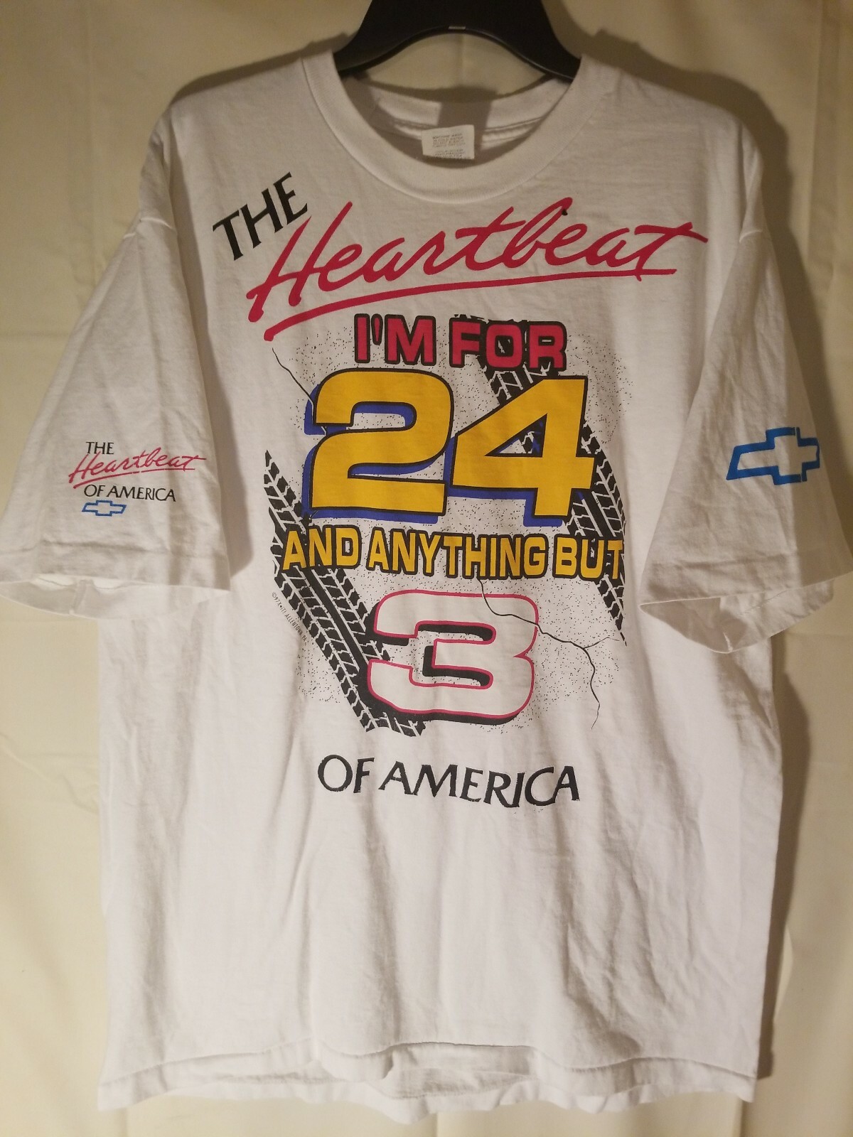 Vintage 1999 NASCAR Chevy Jeff Gordon 24 Over Dale Earnhardt #3 T-Shirt Size XL Vintage 1999 NASCAR Chevy Jeff Gordon 24 Over Dale Earnhardt #3 T-Shirt Size XL
