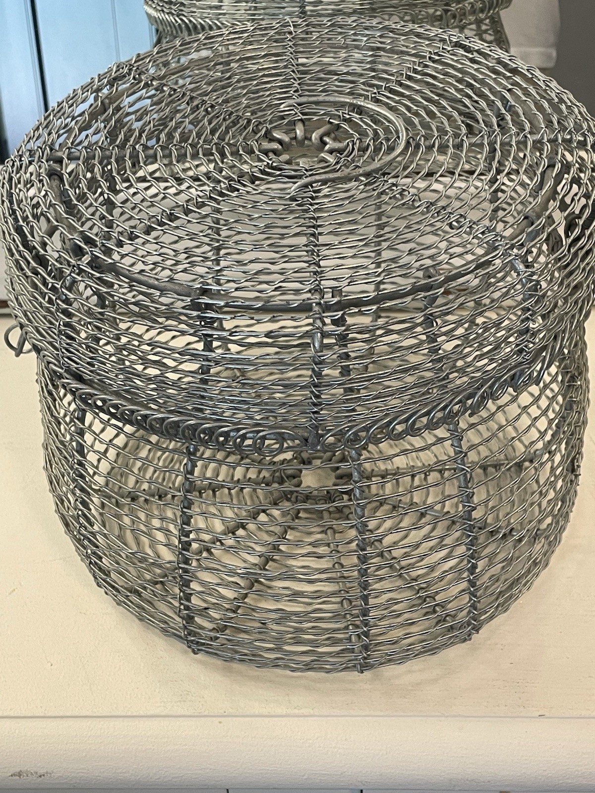 Vintage Farmhouse Wire Egg Basket Rustic French Country Boho Decor Metal Basket Vintage Farmhouse Wire Egg Basket Rustic French Country Boho Decor Metal Basket