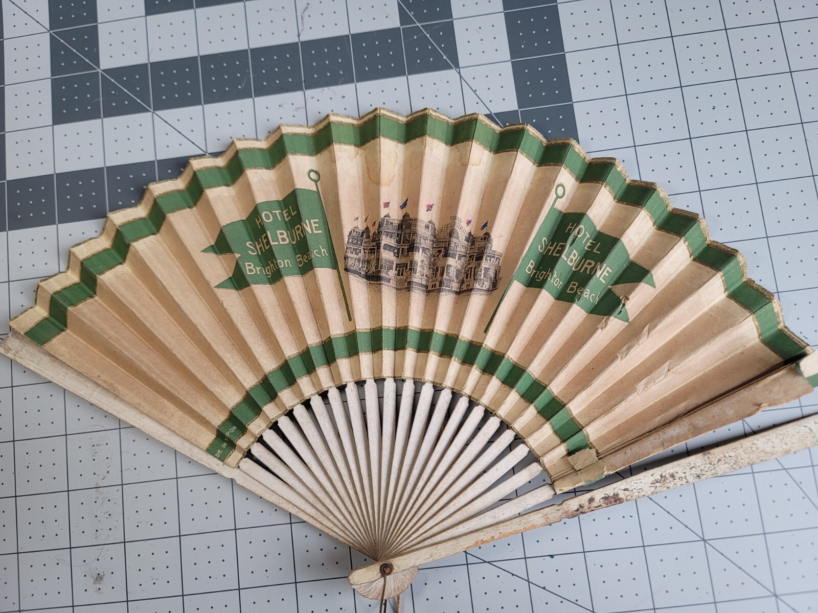 Antique Advertising Paper Fan Reisenweber\'s Restaurant Hotel Shelburne New York Antique Advertising Paper Fan Reisenweber\'s Restaurant Hotel Shelburne New York