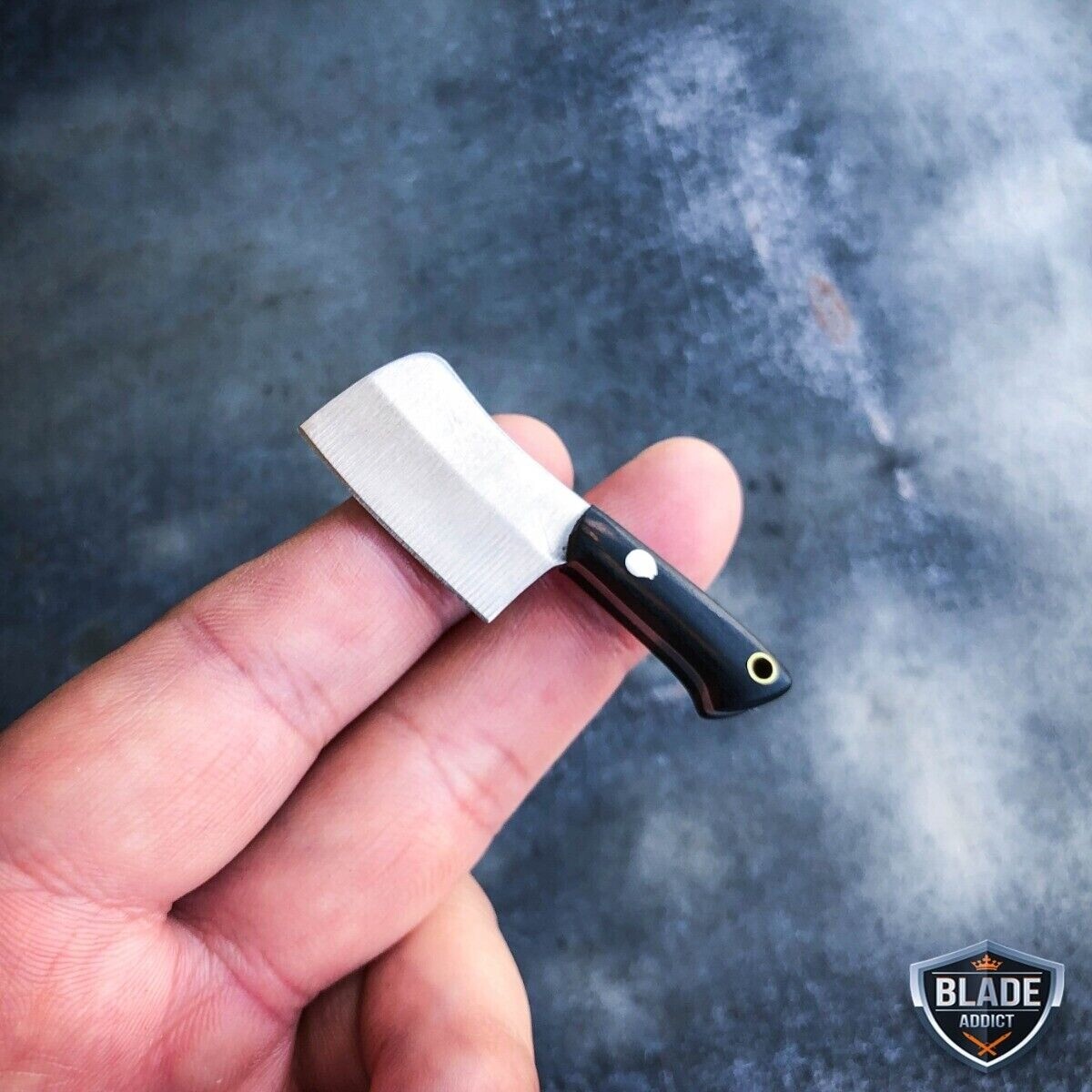 WORLDS SMALLEST WORKING FIXED BLADE KNIFE Tiny Miniature REAL Cleaver Wood NEW