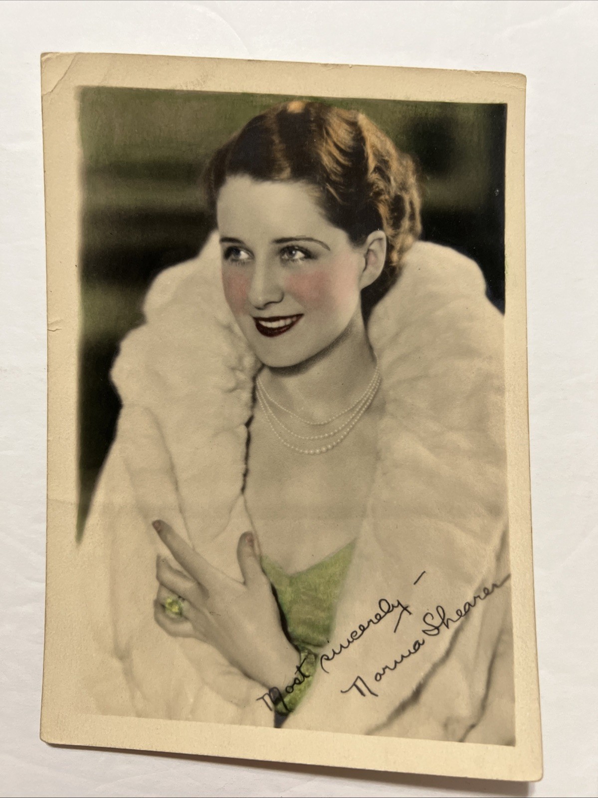 VTG Hand Tinted Photo Norma Shearer Hollywood Actress 