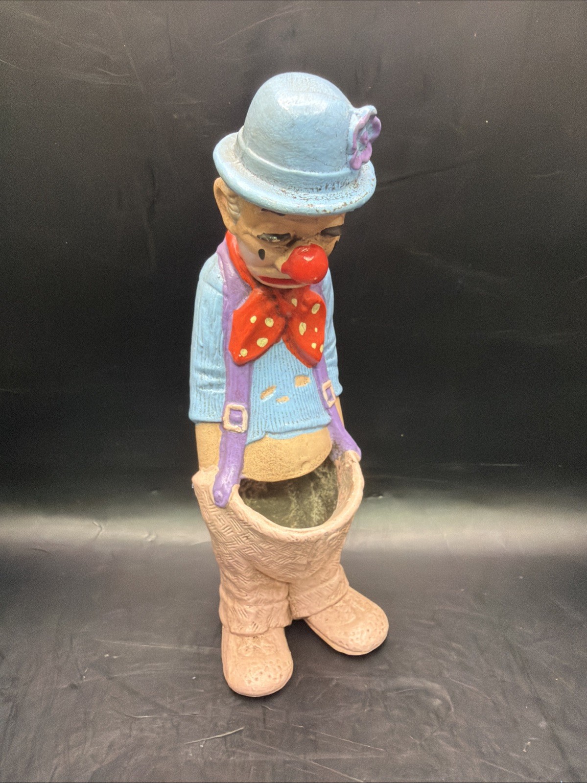 Vintage Sad Hobo Clown Cactus Planter 6\