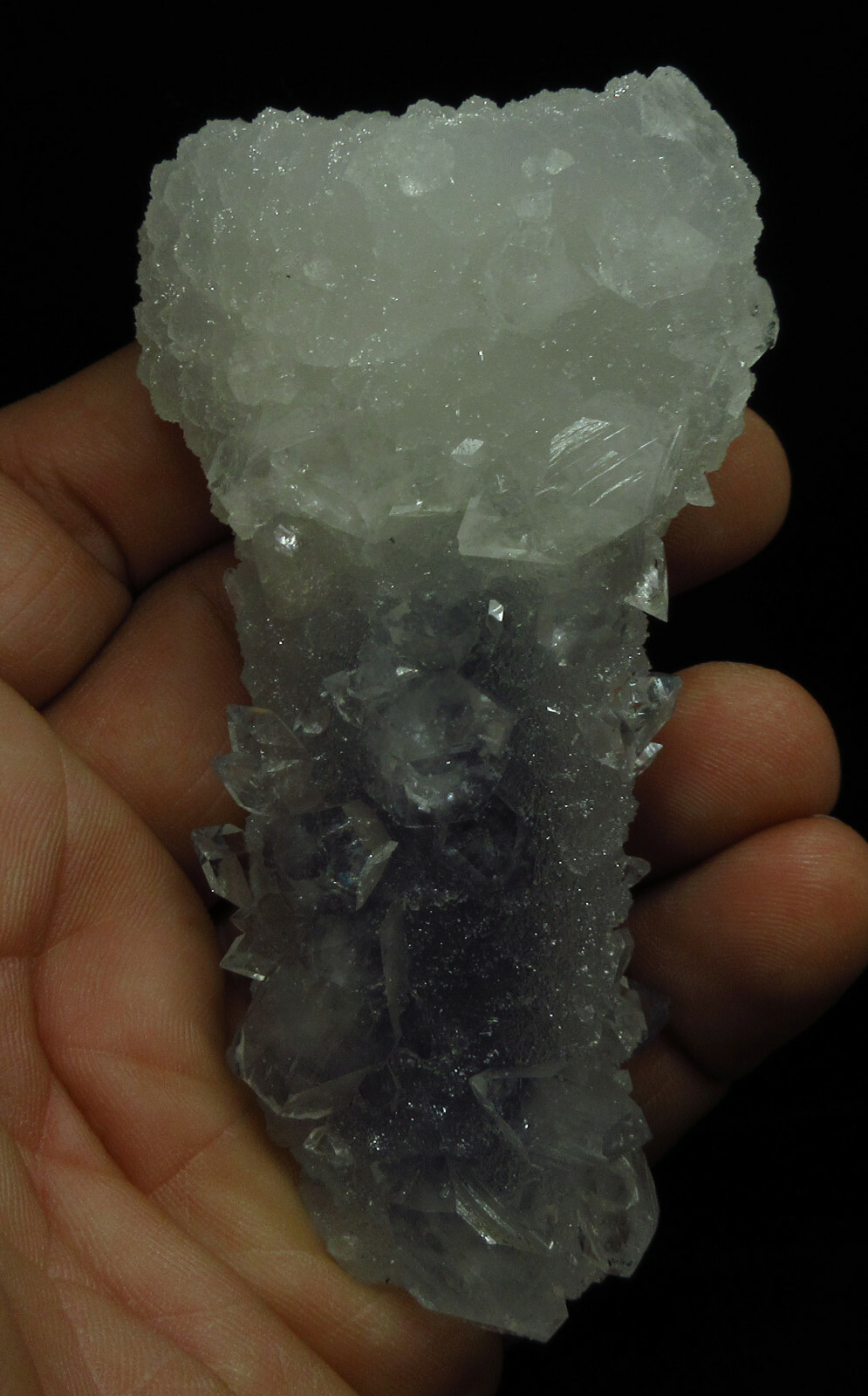 Apophyllite on quartz coated calcite # 7479