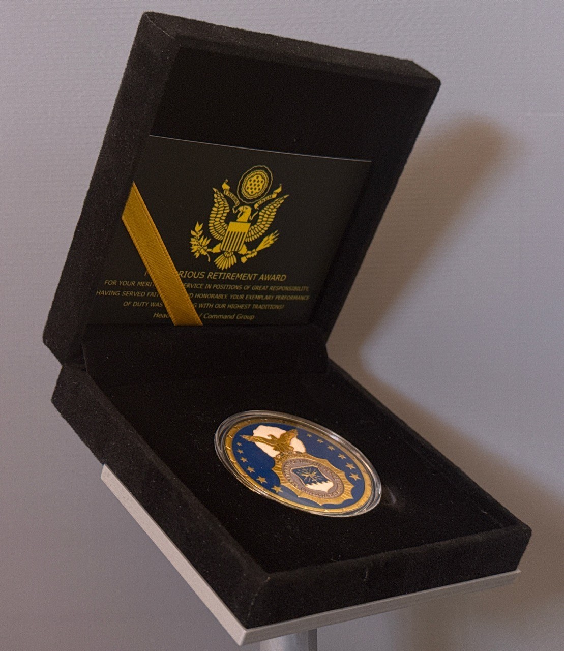 U.S. Air Force USAF Security Police Challenge Coin in Display Case U.S. Air Force USAF Security Police Challenge Coin in Display Case