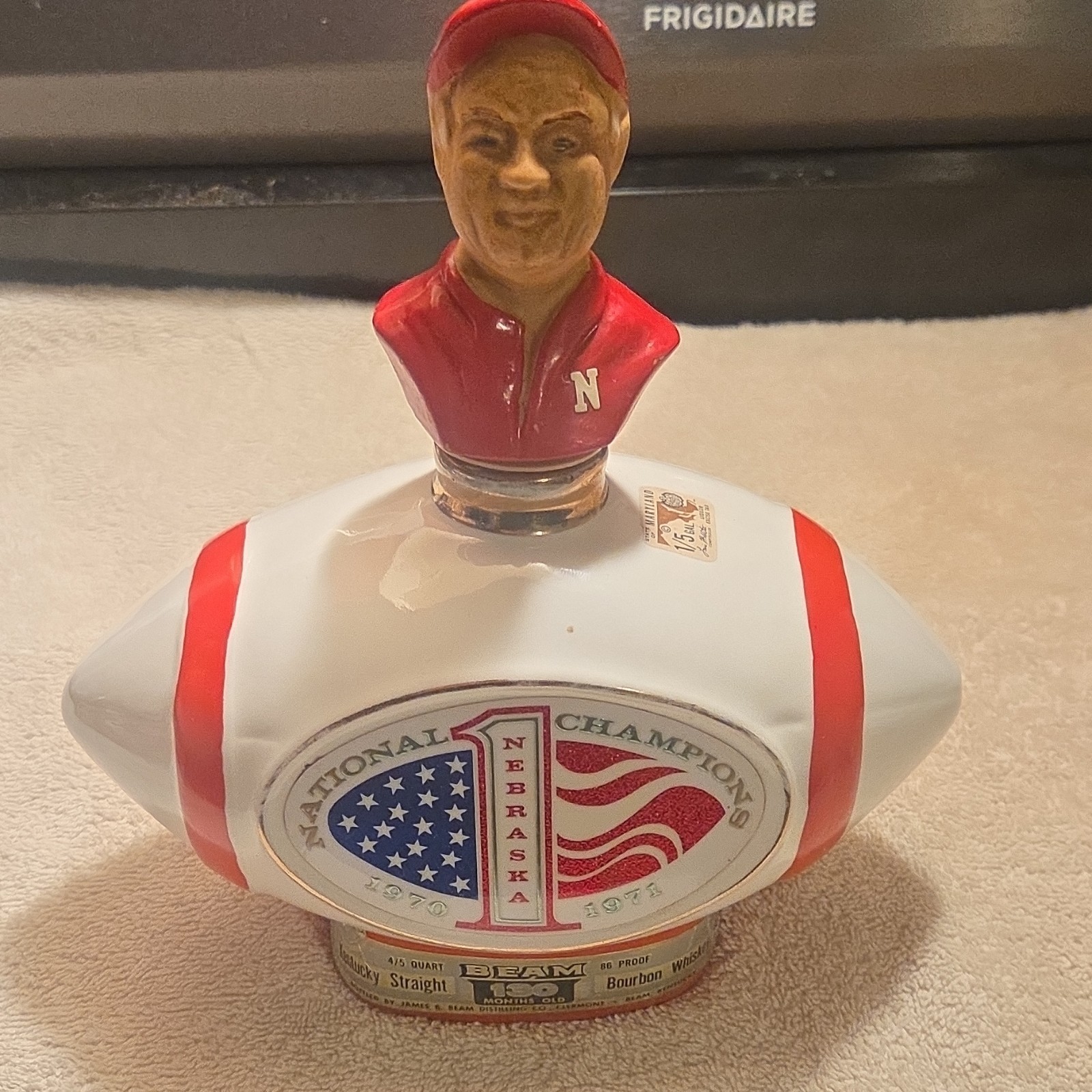 Vintage 1972 JIM BEAM Nebraska Cornhuskers National Champions 1970-1971 EMPTY