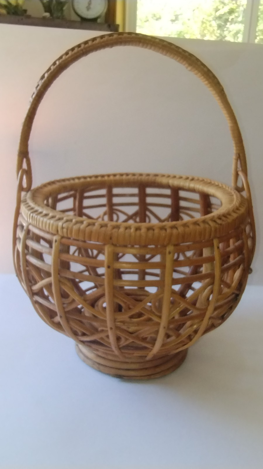 Vintage rattan- wicker boho market basket woven Vintage rattan- wicker boho market basket woven