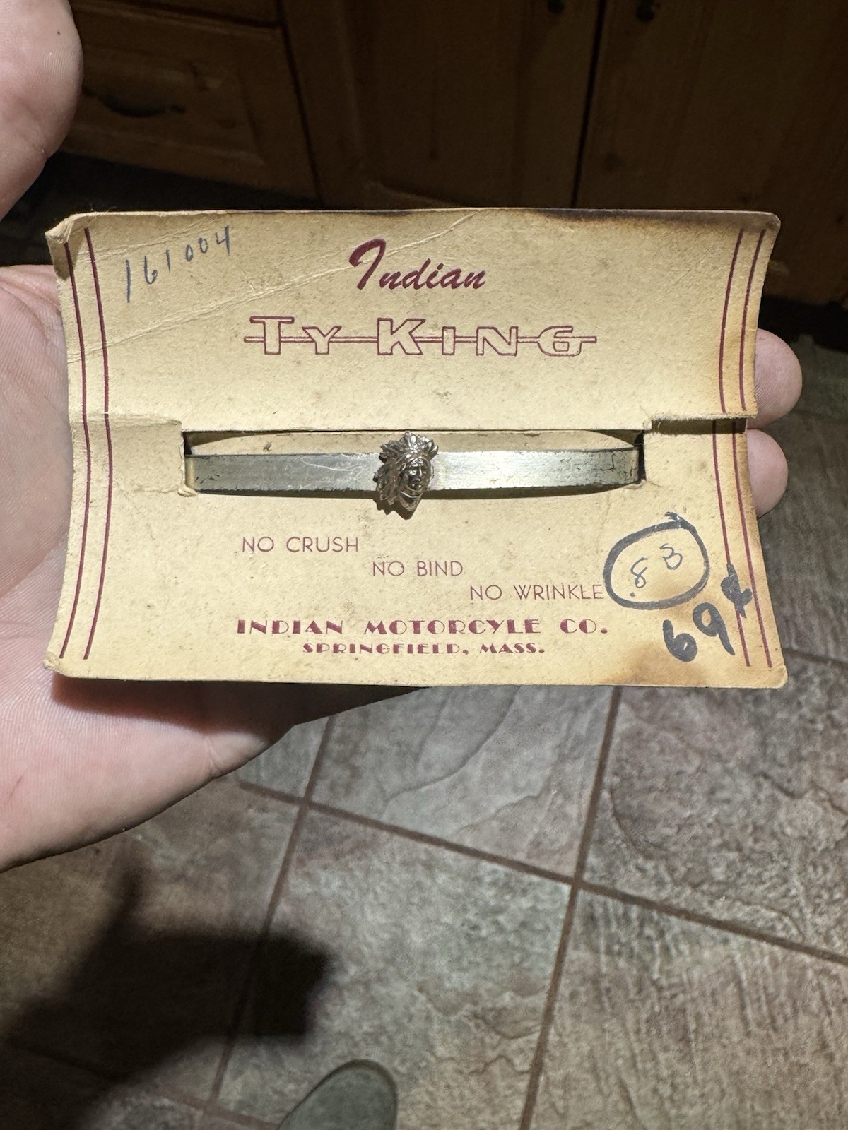 Vintage Indian Motorcycle Tie Clip Bar Chief Rare