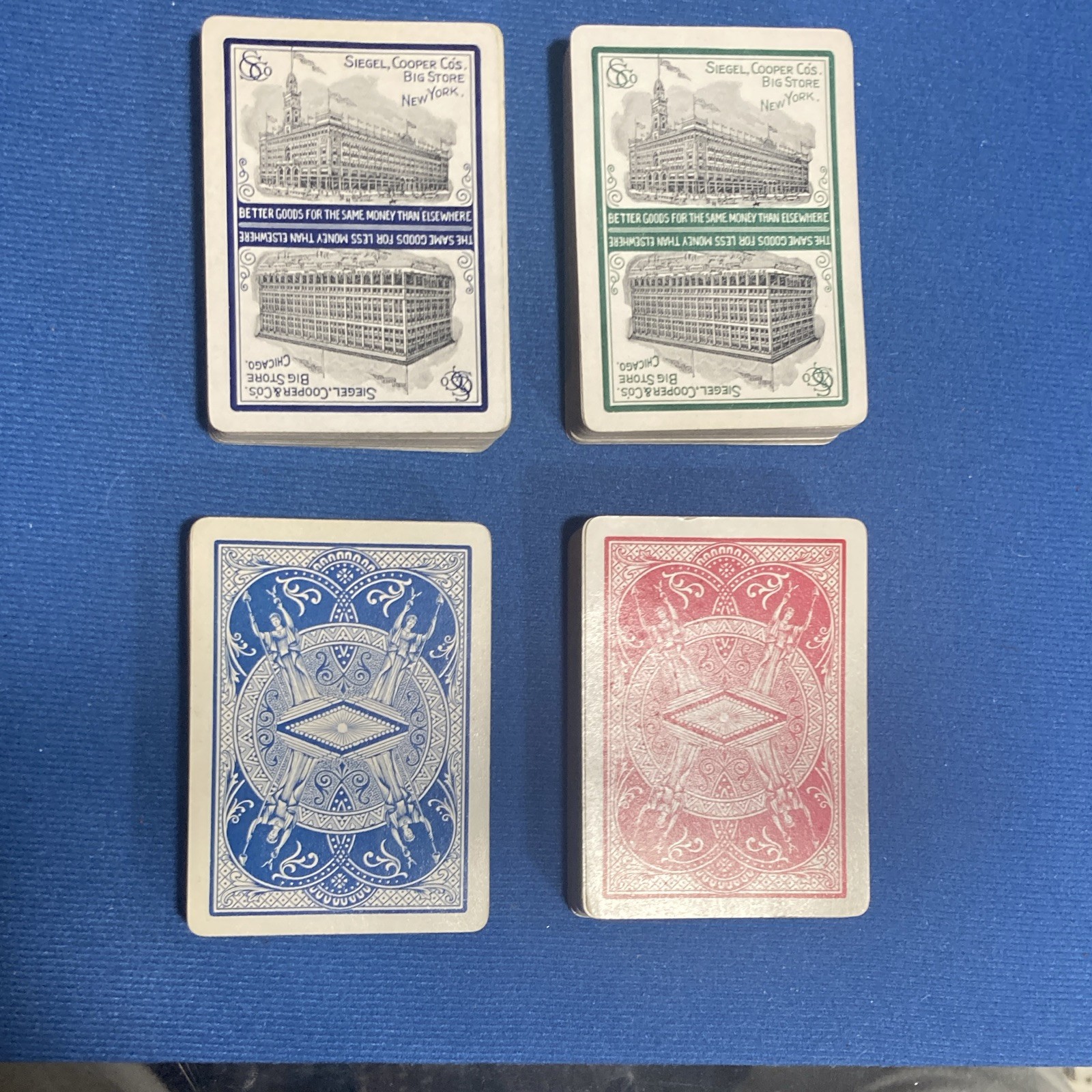 Vintage Siegel-Cooper Co. Advertising Playing Cards Lot of 4 Decks 1900-1904 Vintage Siegel-Cooper Co. Advertising Playing Cards Lot of 4 Decks 1900-1904