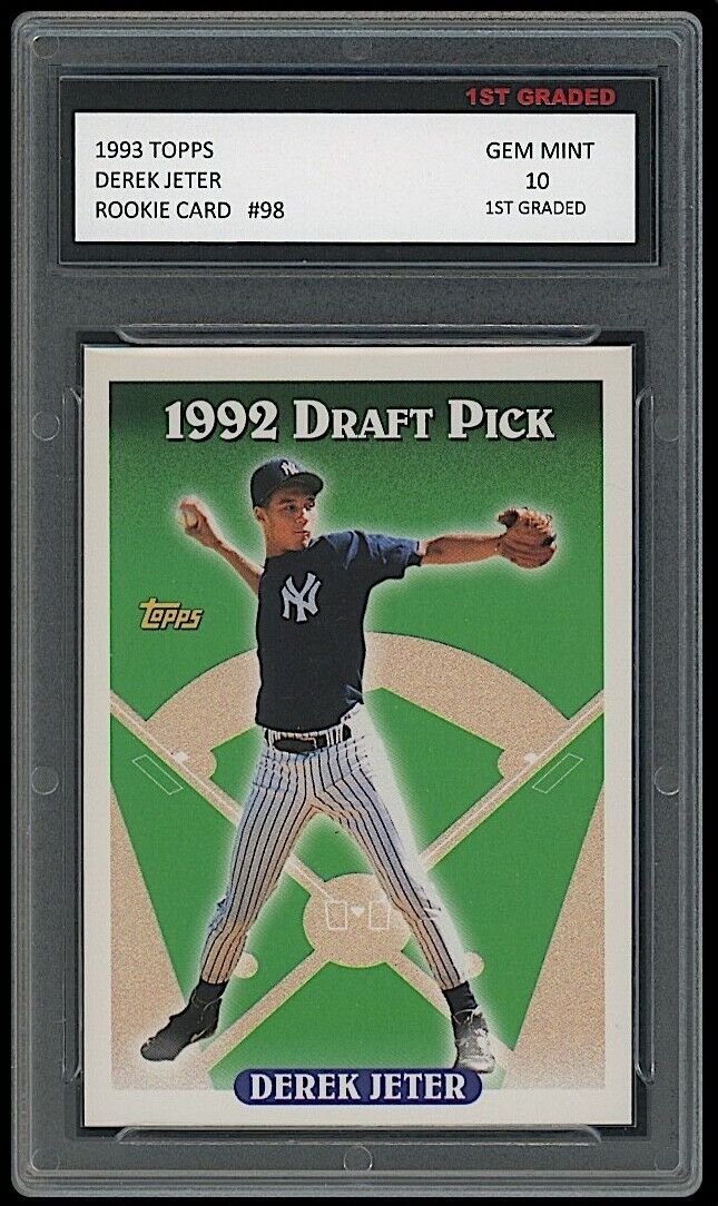 Derek Jeter 1993 Topps Baseball 1st Graded 10 MLB Rookie Card New York Yankees