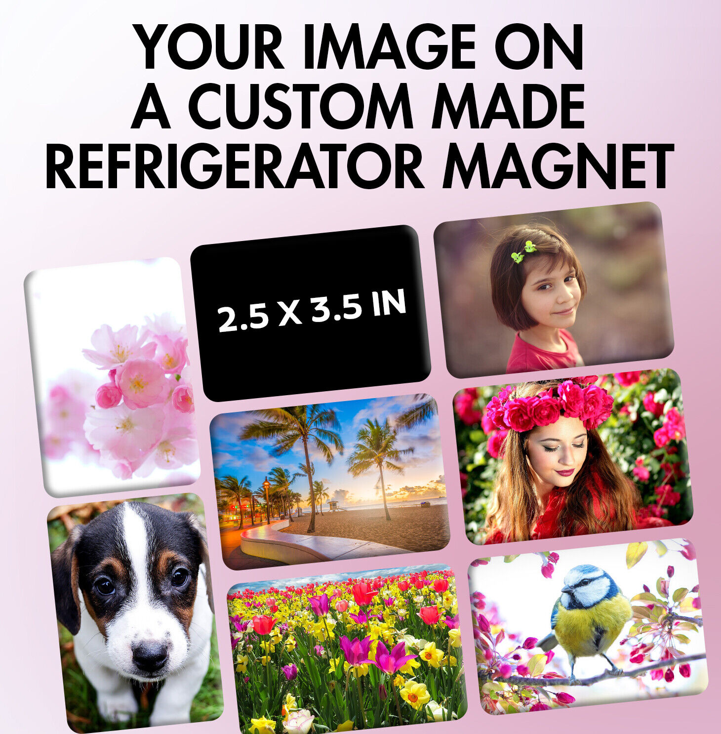 Custom Photo Refrigerator Magnet Big 2.5
