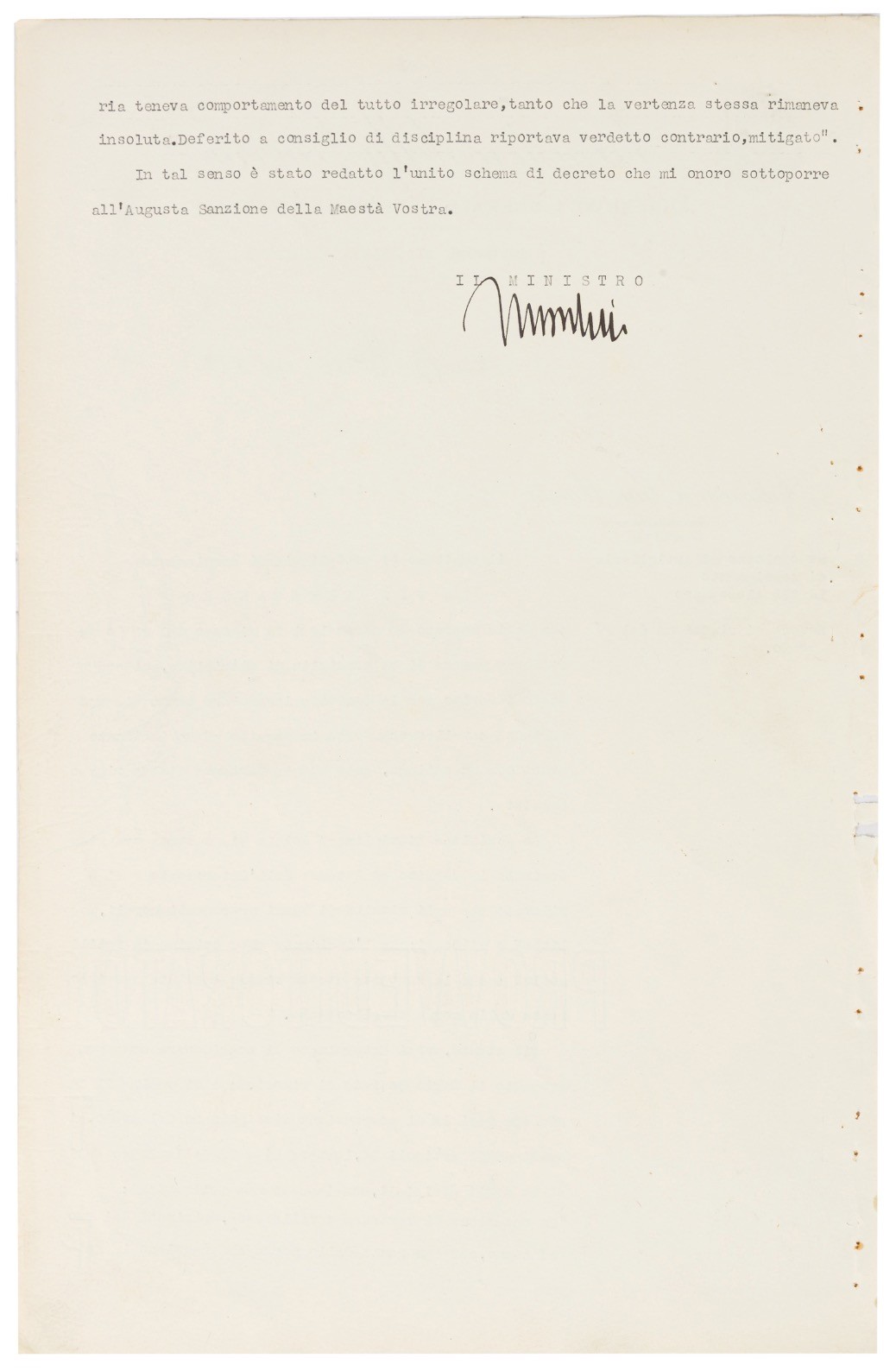 Benito Mussolini Italian Dictator Autographed Signed Military Document AMCo LOA Benito Mussolini Italian Dictator Autographed Signed Military Document AMCo LOA