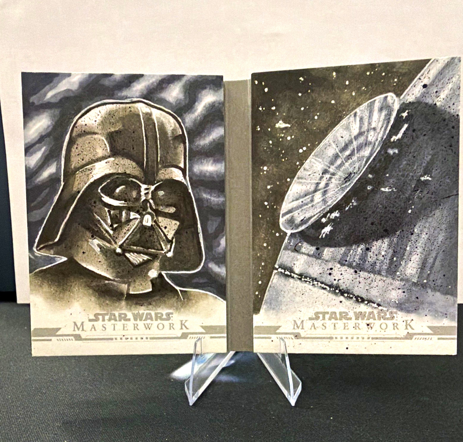 2024 Topps Star Wars Masterwork Darth Vader Death Star 1/1 Sketch Book Babbitt 2024 Topps Star Wars Masterwork Darth Vader Death Star 1/1 Sketch Book Babbitt