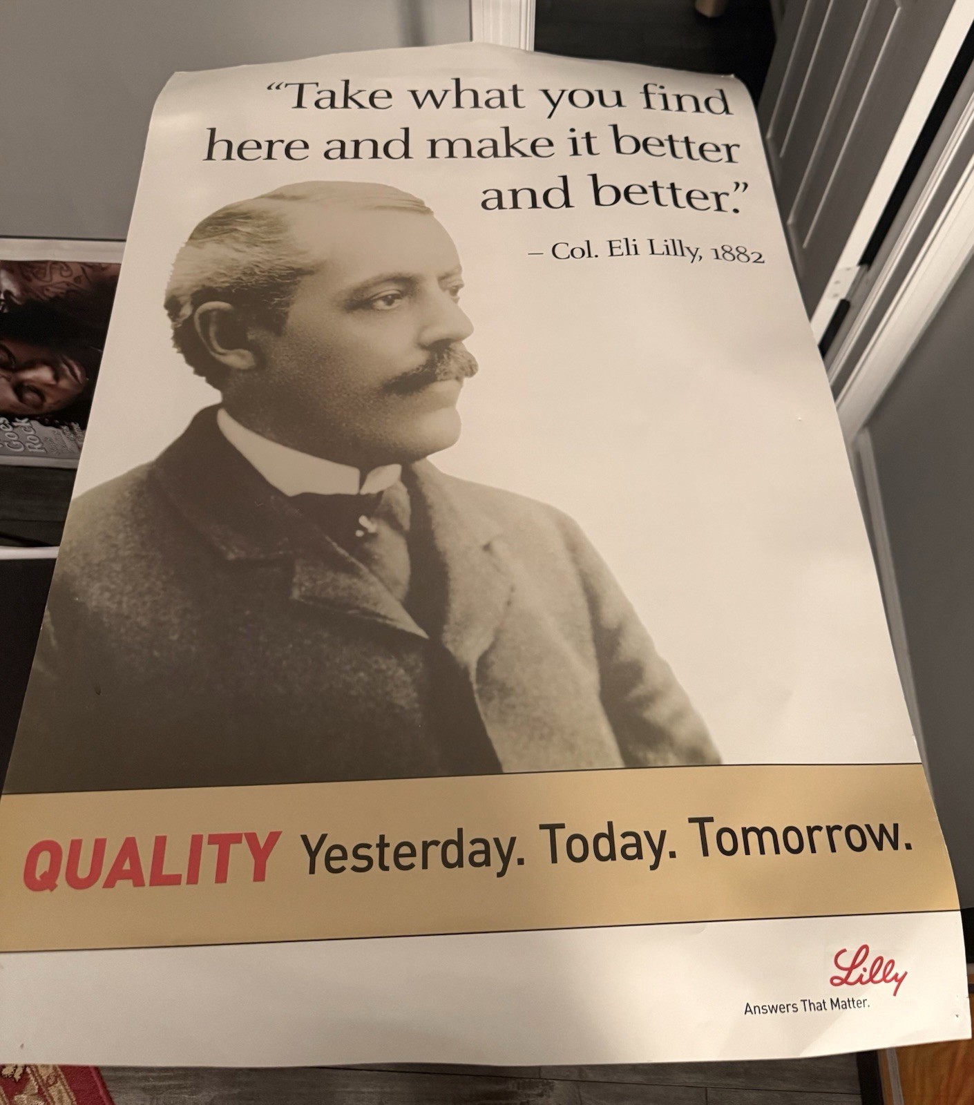Rare Eli Lilly Founder Corporate Office Poster – 36” x 24” – Vintage Style Rare Eli Lilly Founder Corporate Office Poster – 36” x 24” – Vintage Style