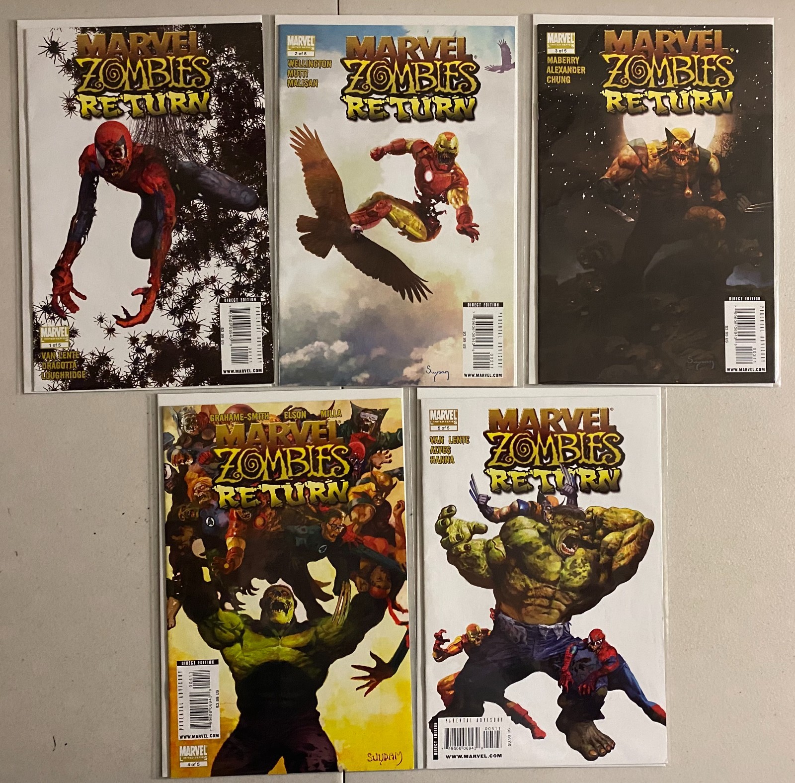 Marvel Zombies Return set #1-5 Marvel (6.0 FN) (2009) Marvel Zombies Return set #1-5 Marvel (6.0 FN) (2009)