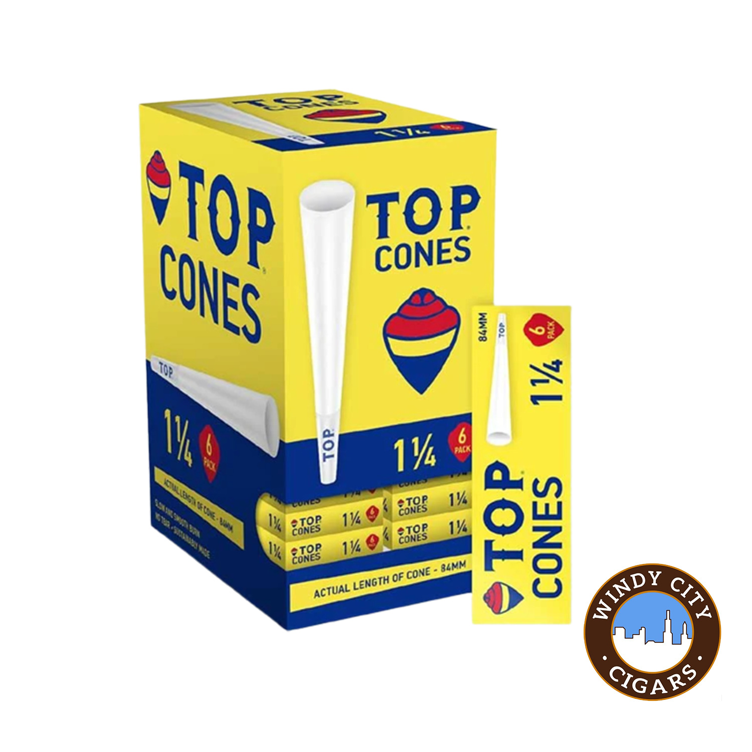 Top 1 1/4 Size 6 count -10 count -10 pack Cones