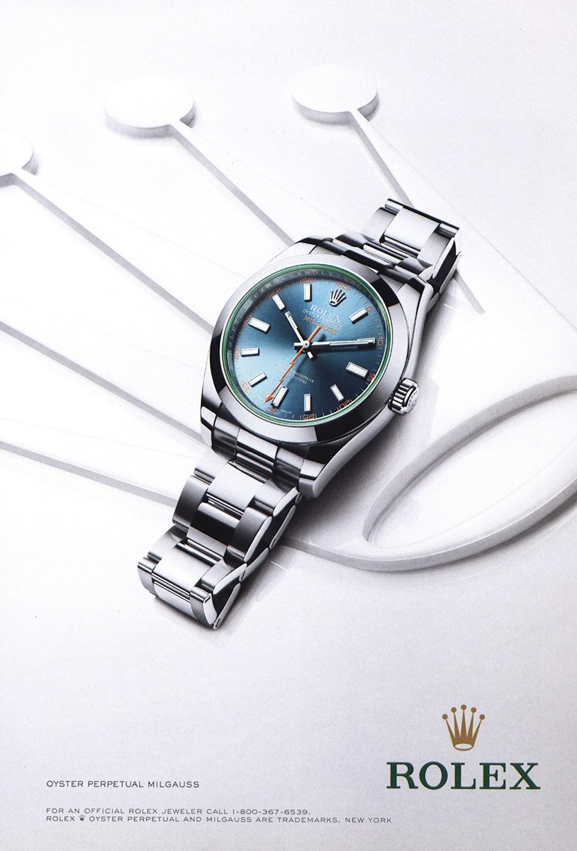 2014 Rolex Watch: Oyster Perpetual Milgauss Vintage Print Ad 2014 Rolex Watch: Oyster Perpetual Milgauss Vintage Print Ad