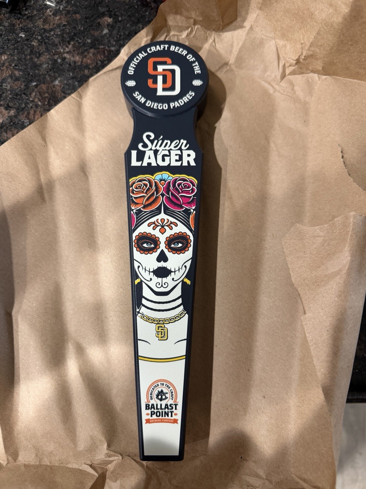 Ballast Point Brewing Padres Super Lager Beer Draft Tap Handle Ballast Point Brewing Padres Super Lager Beer Draft Tap Handle