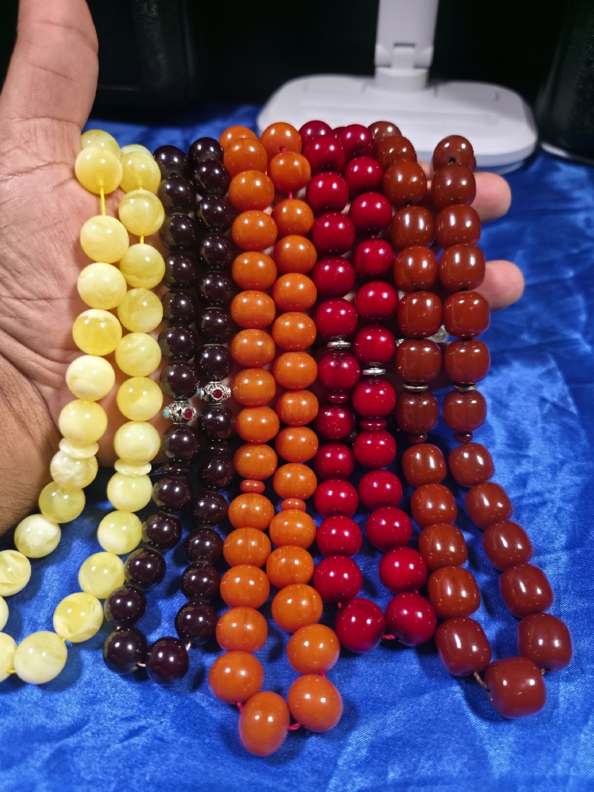 Vintage 5-Piece Misbaha Set – Sandalus, Faturan & Amber Dust Prayer Beads. Vintage 5-Piece Misbaha Set – Sandalus, Faturan & Amber Dust Prayer Beads.