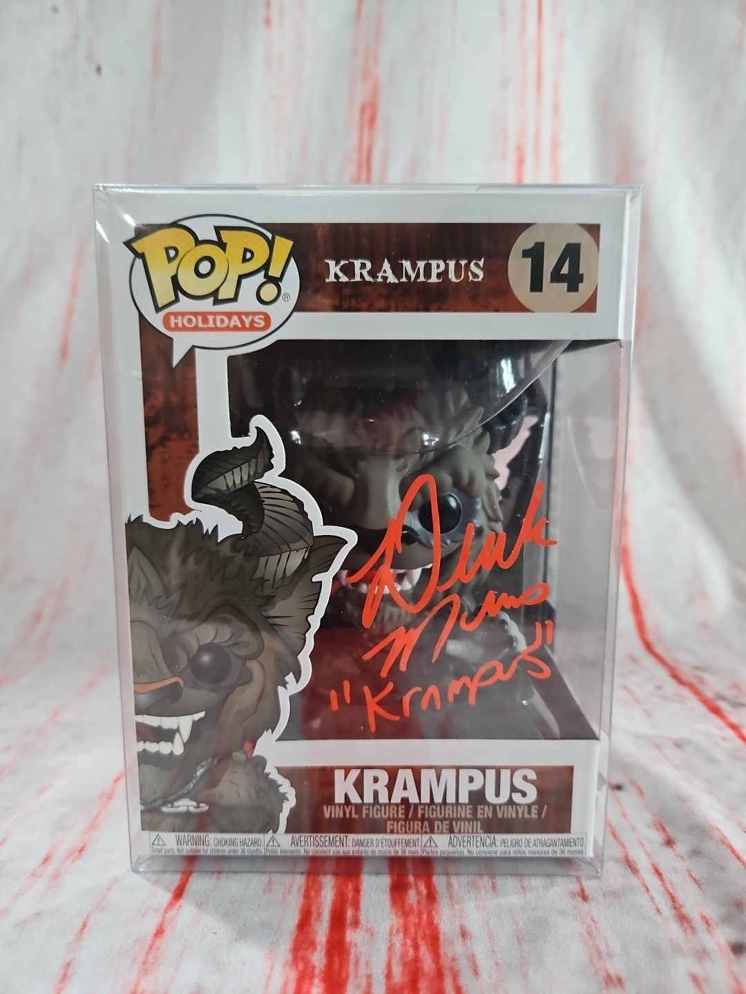 Derek Mears Signed Krampus Funko With Protector And COA Derek Mears Signed Krampus Funko With Protector And COA