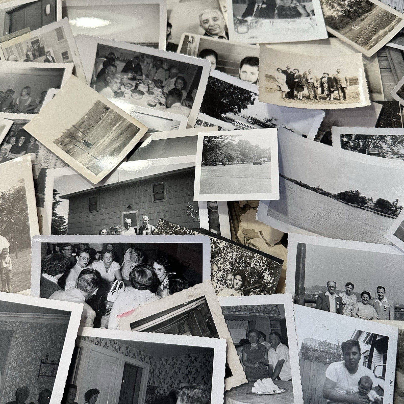 Vintage B&W Snapshot Lot Of 100 Original Random Found Old Photographs Vintage B&W Snapshot Lot Of 100 Original Random Found Old Photographs