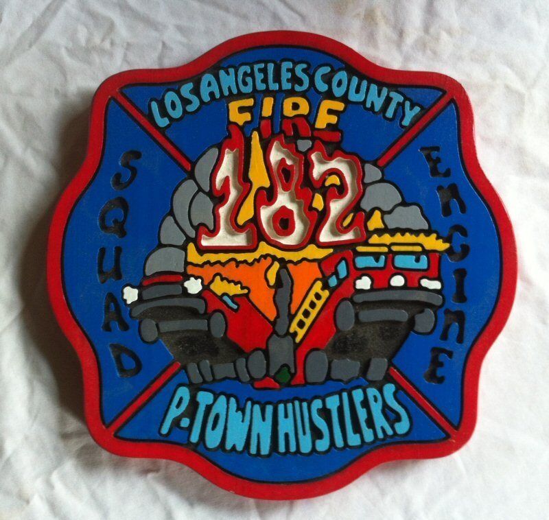 Fire Department Los Angeles  P-Town Hustlers routed patch sign Custom Carved