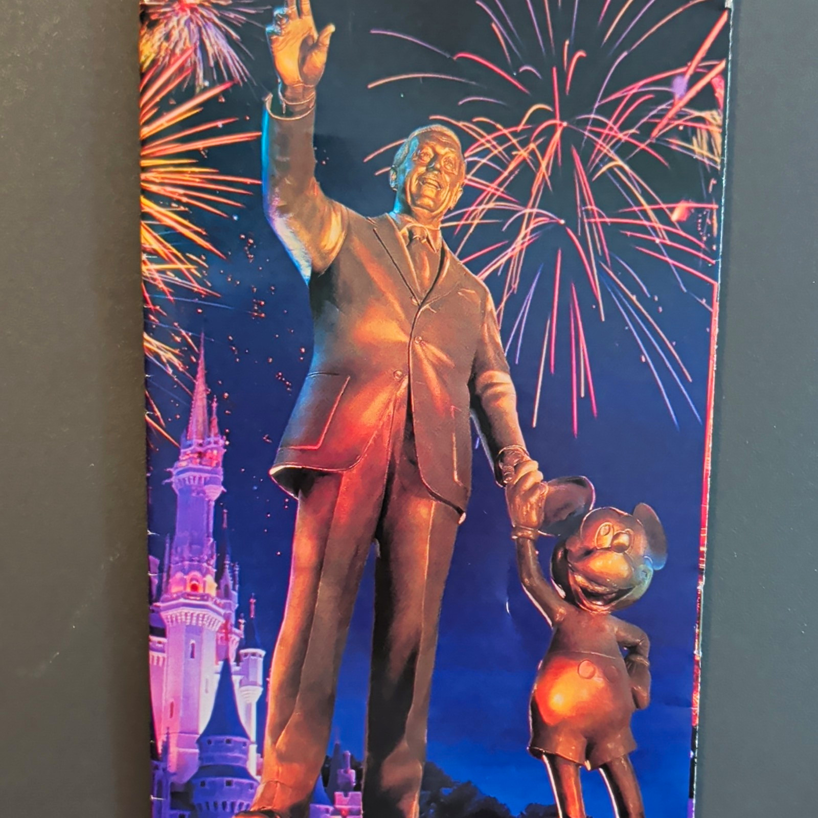Disney Theme Park Walt Disney & Mickey Mouse Statue Castle Fireworks Souvenir Disney Theme Park Walt Disney & Mickey Mouse Statue Castle Fireworks Souvenir