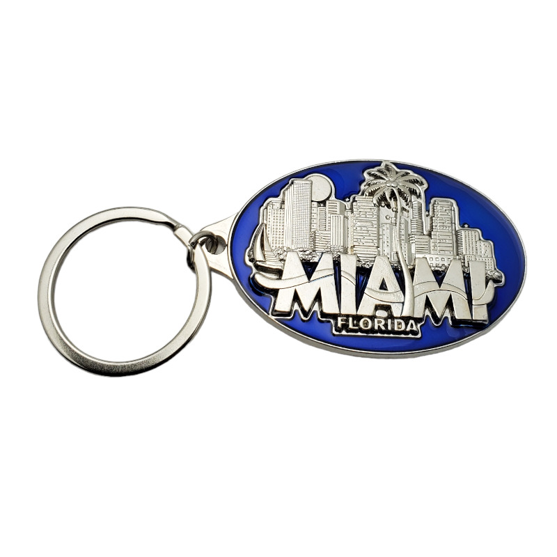 Miami Keychain Key Ring Souvenir Metal Travel Tourist Gift Florida State USA