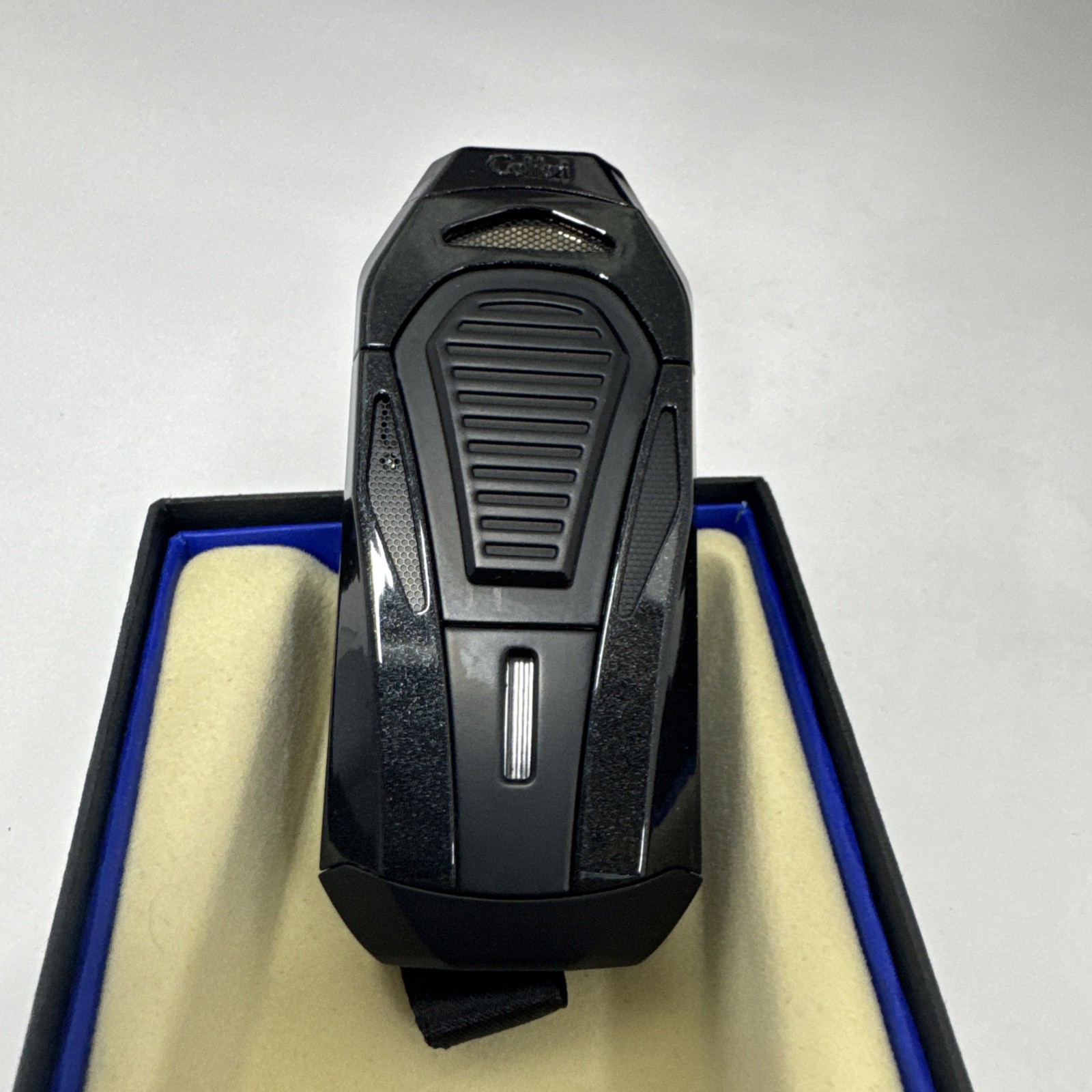 Colibri Boss Triple Jet Flame Cigar Lighter and Straight Cutter - Black - New Colibri Boss Triple Jet Flame Cigar Lighter and Straight Cutter - Black - New