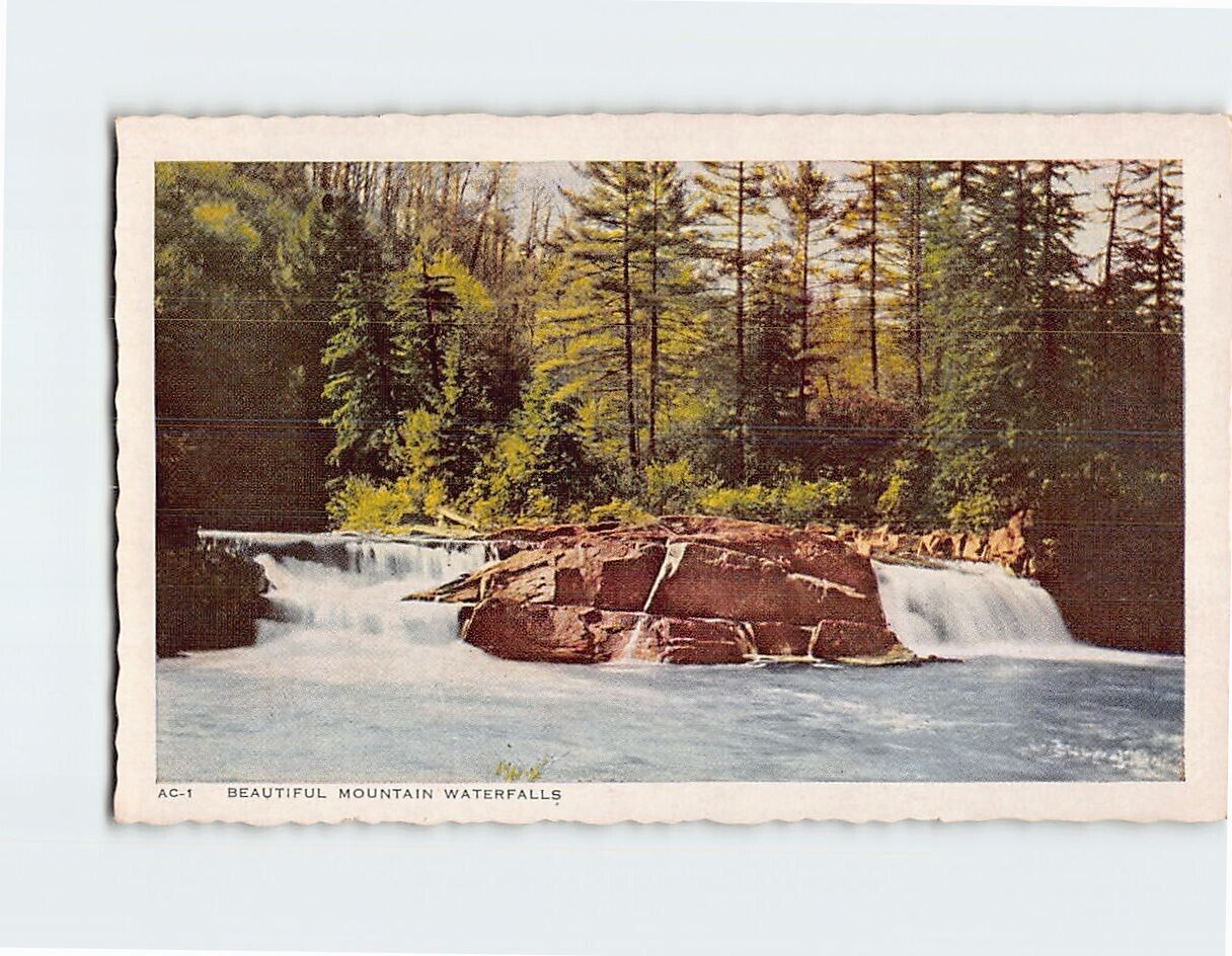 Postcard Beautiful Mountain Waterfalls