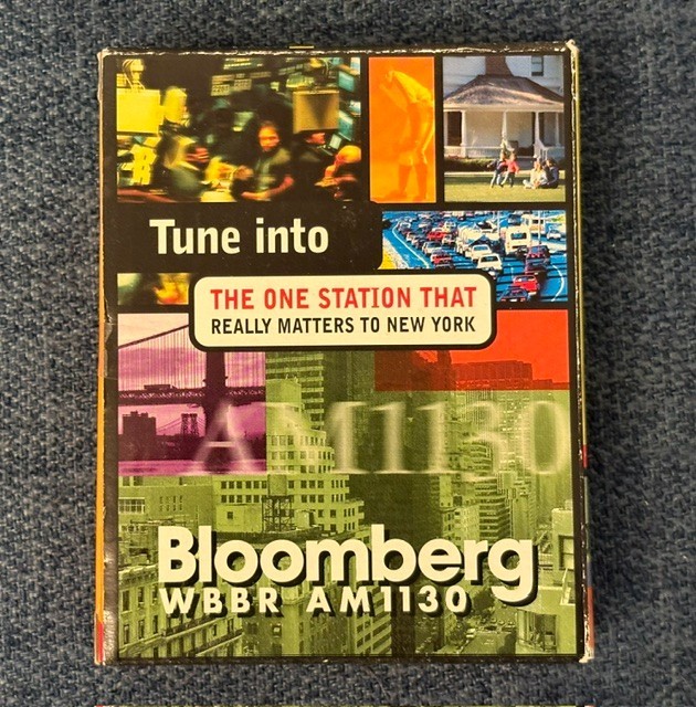 SEALED NOS Vintage BLOOMBERG WBBR AM 1130 promo single station transistor radio SEALED NOS Vintage BLOOMBERG WBBR AM 1130 promo single station transistor radio