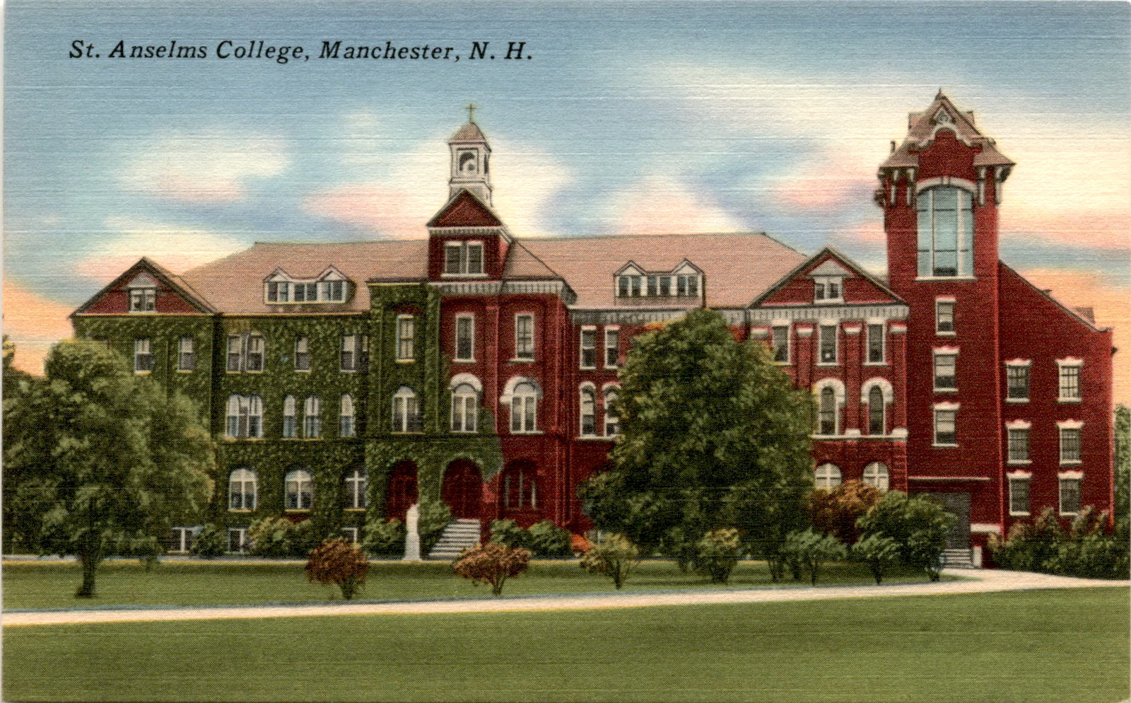 St. Anselms College, Manchester, N. H., Amoskeag News Agency, Postcard St. Anselms College, Manchester, N. H., Amoskeag News Agency, Postcard