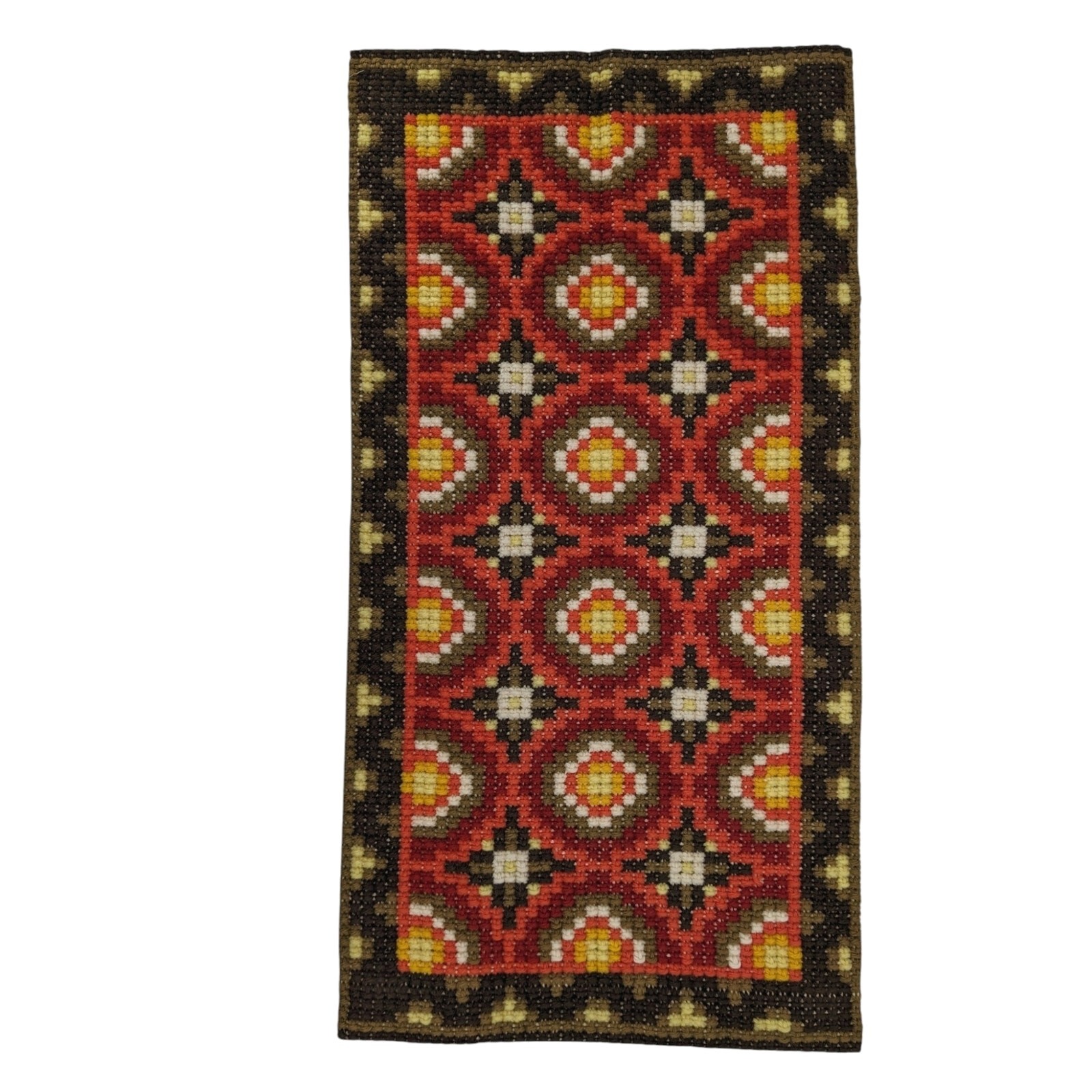 Vintage 1970's XL Scandinavian Folk Art Needlework Embroidery Rug Wall Tapestry Vintage 1970's XL Scandinavian Folk Art Needlework Embroidery Rug Wall Tapestry