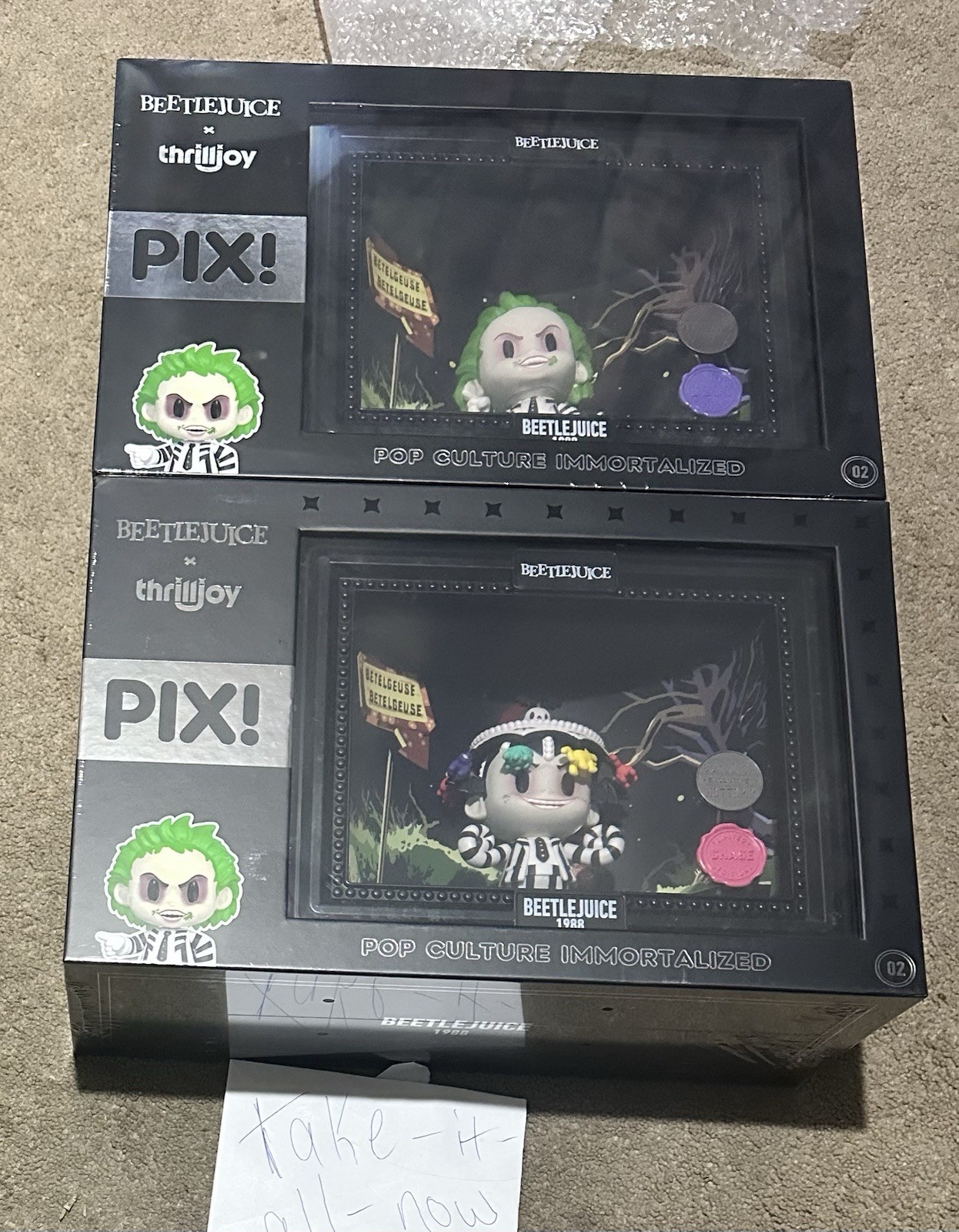 Thrilljoy Pix Beetlejuice Hot Topic Box Lunch Exclusive CHASE & HERO SET Sealed Thrilljoy Pix Beetlejuice Hot Topic Box Lunch Exclusive CHASE & HERO SET Sealed