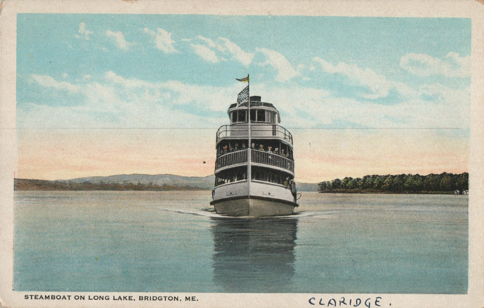 Steamboat On Long Lake Bridgton Maine c1915 Postcard Steamboat On Long Lake Bridgton Maine c1915 Postcard