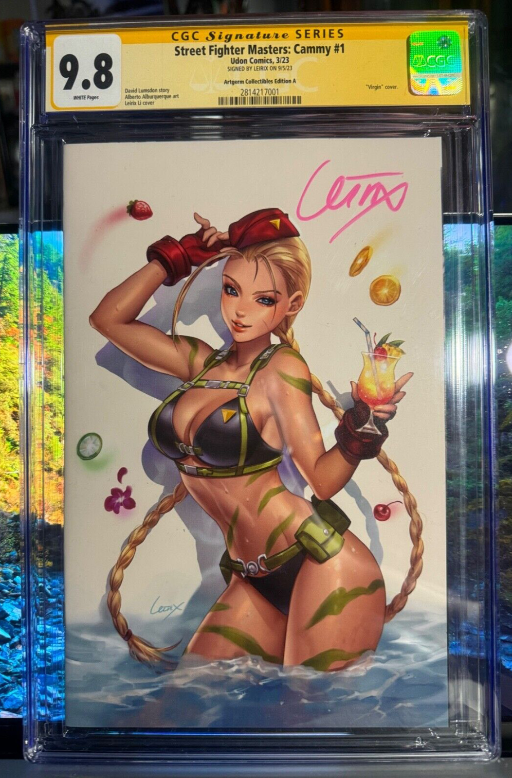 STREET FIGHTER MASTERS CAMMY 1 SIGNED LEIRIX SWIMSUIT PUREART VARIANT CGC SS 9.8