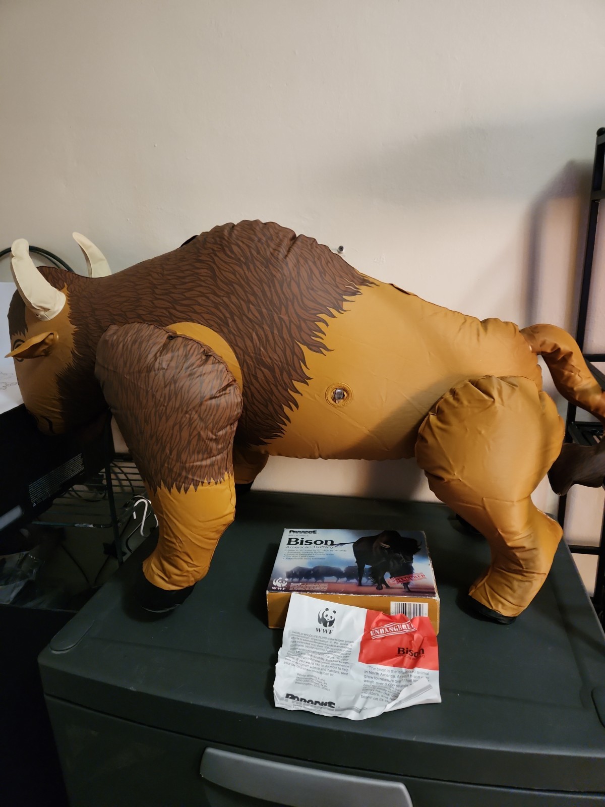 VTG Paradise Inflatable Bison Buffalo 1987 Works W/ Box VTG Paradise Inflatable Bison Buffalo 1987 Works W/ Box