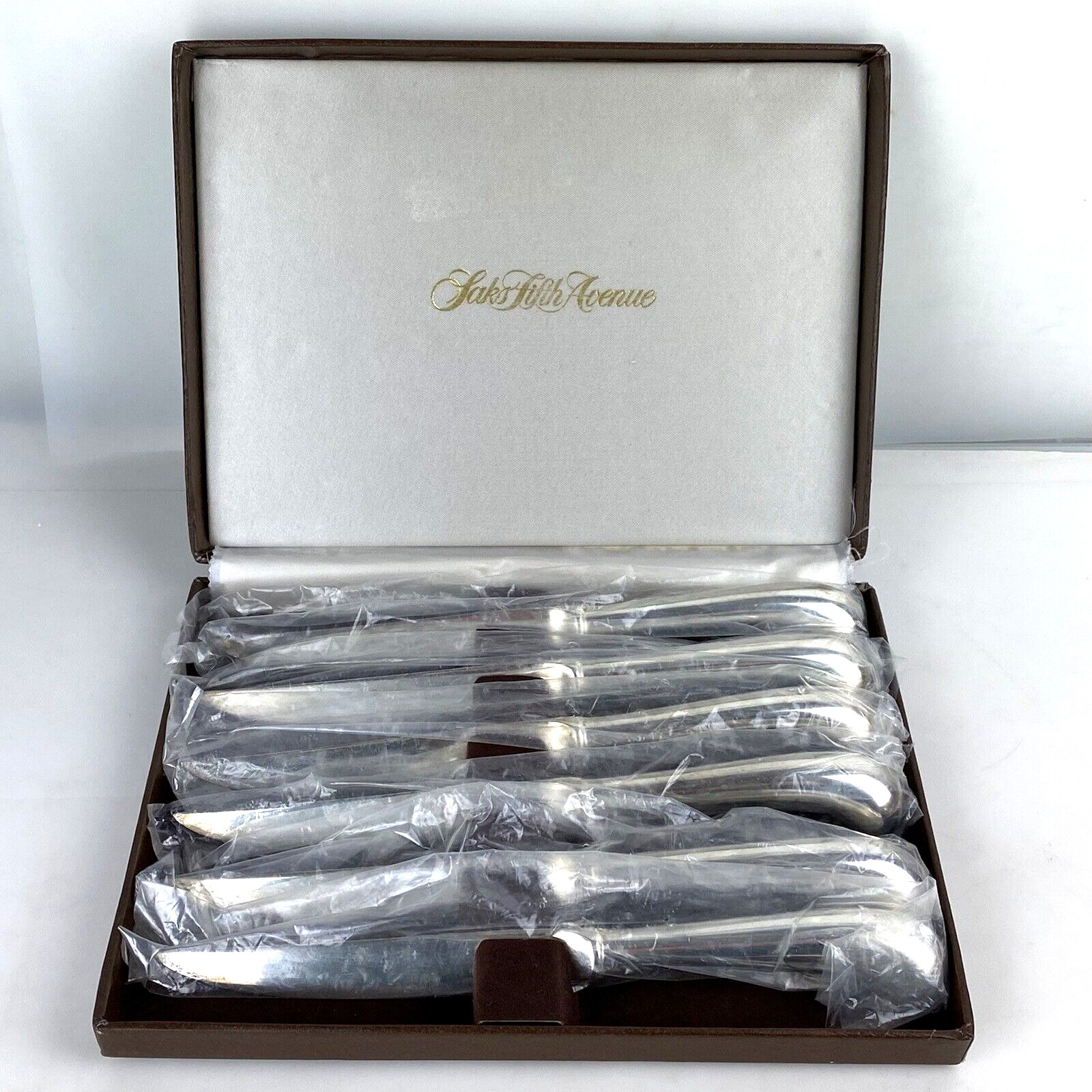 NEW SAKS FIFTH AVENUE SET6 KNIVES GODINGER Stainless Case Utensils NIB