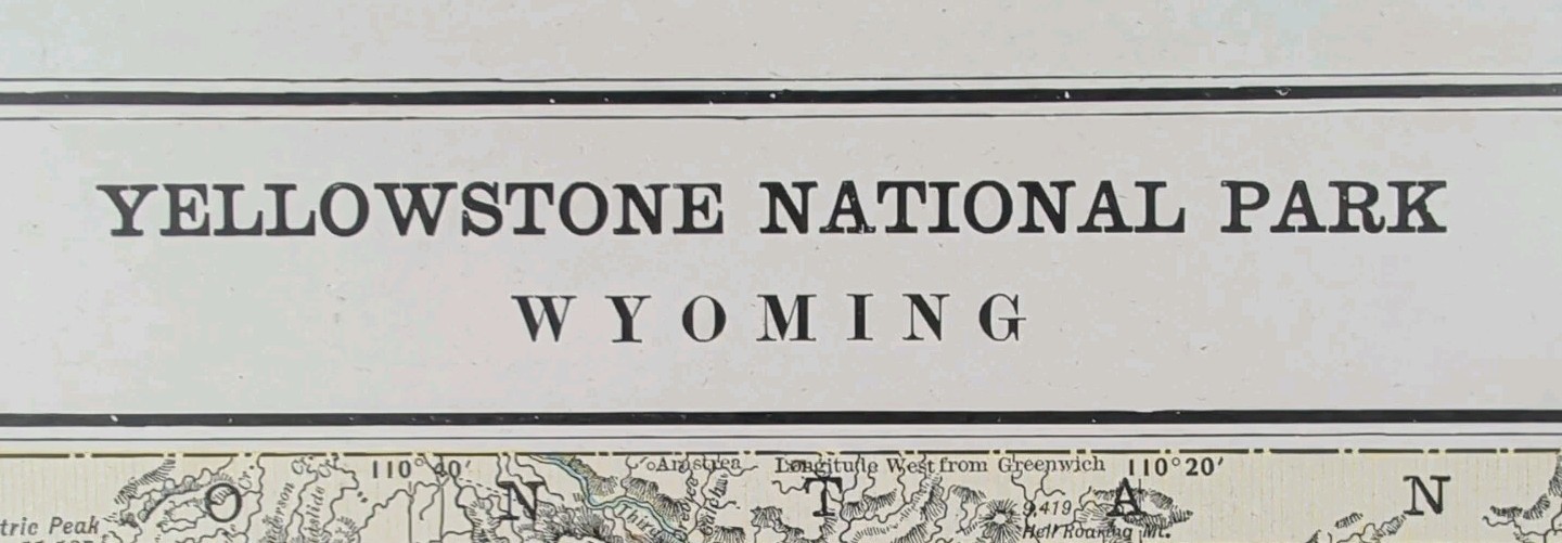 Vintage 1888 YELLOWSTONE PARK Map 11 Vintage 1888 YELLOWSTONE PARK Map 11