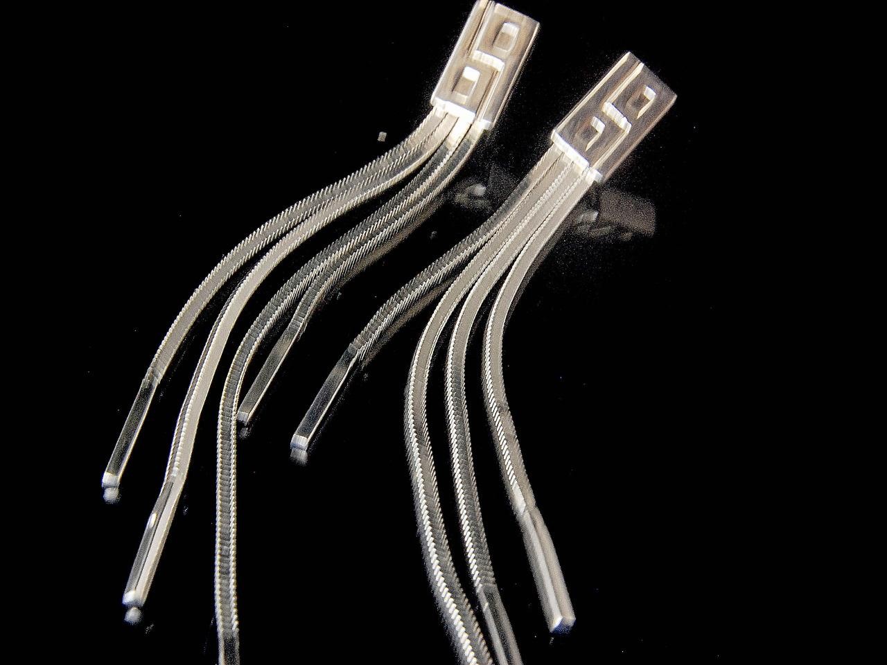 VINTAGE MODERNIST MINIMALIST ITALIAN 925 STERLING CHAIN TASSEL DANGLE EARRINGS VINTAGE MODERNIST MINIMALIST ITALIAN 925 STERLING CHAIN TASSEL DANGLE EARRINGS